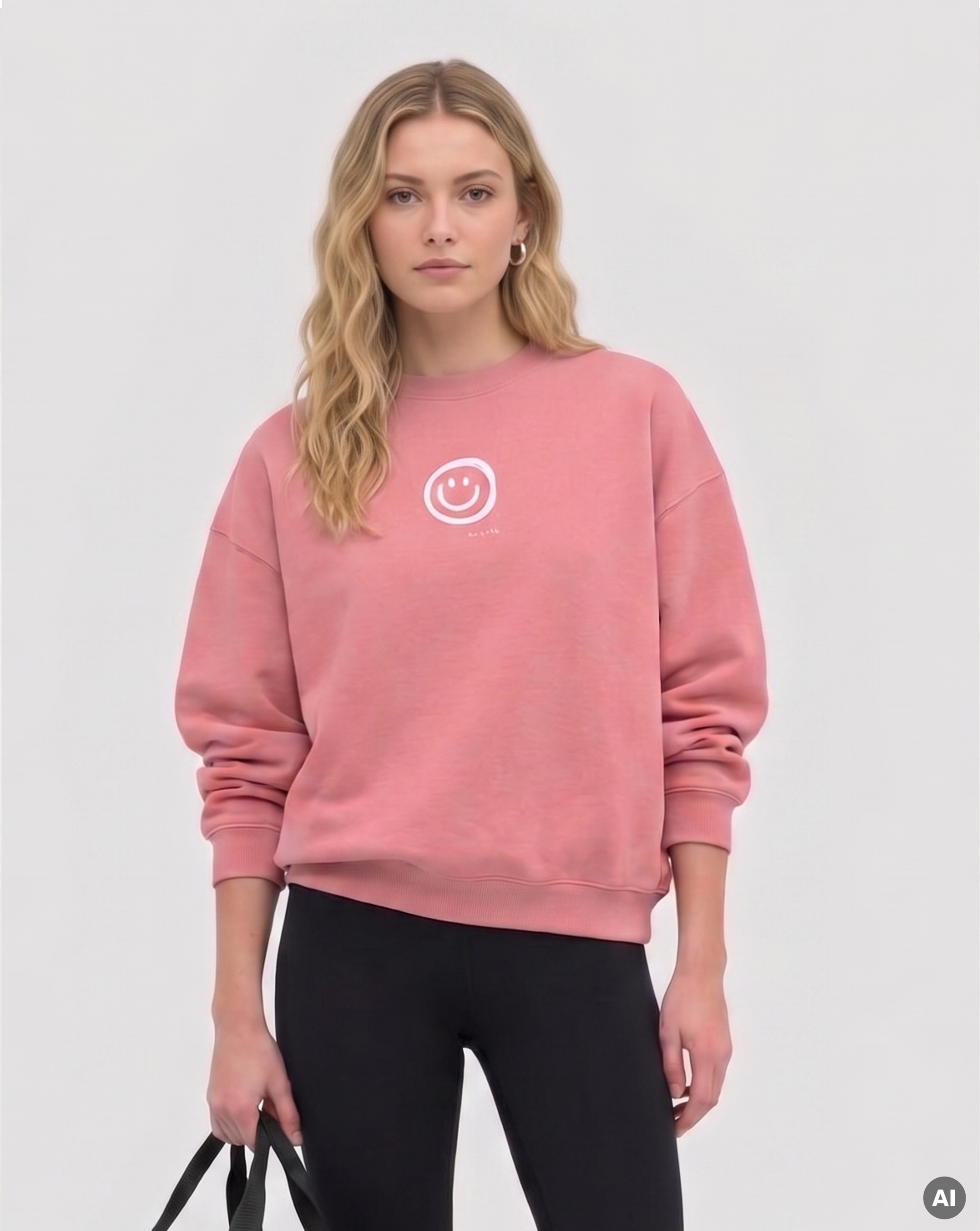 Just Smile Sweatshirt - pink joy - Organic Oversize Sweatshirt