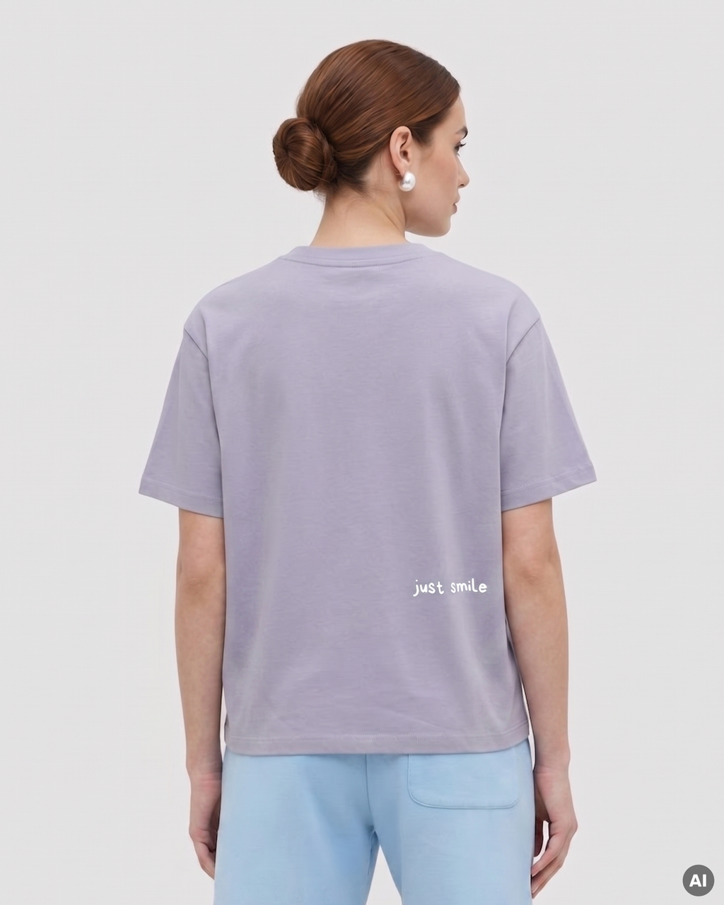 Just Smile T-Shirt - lavender - Ladies Organic Shirt