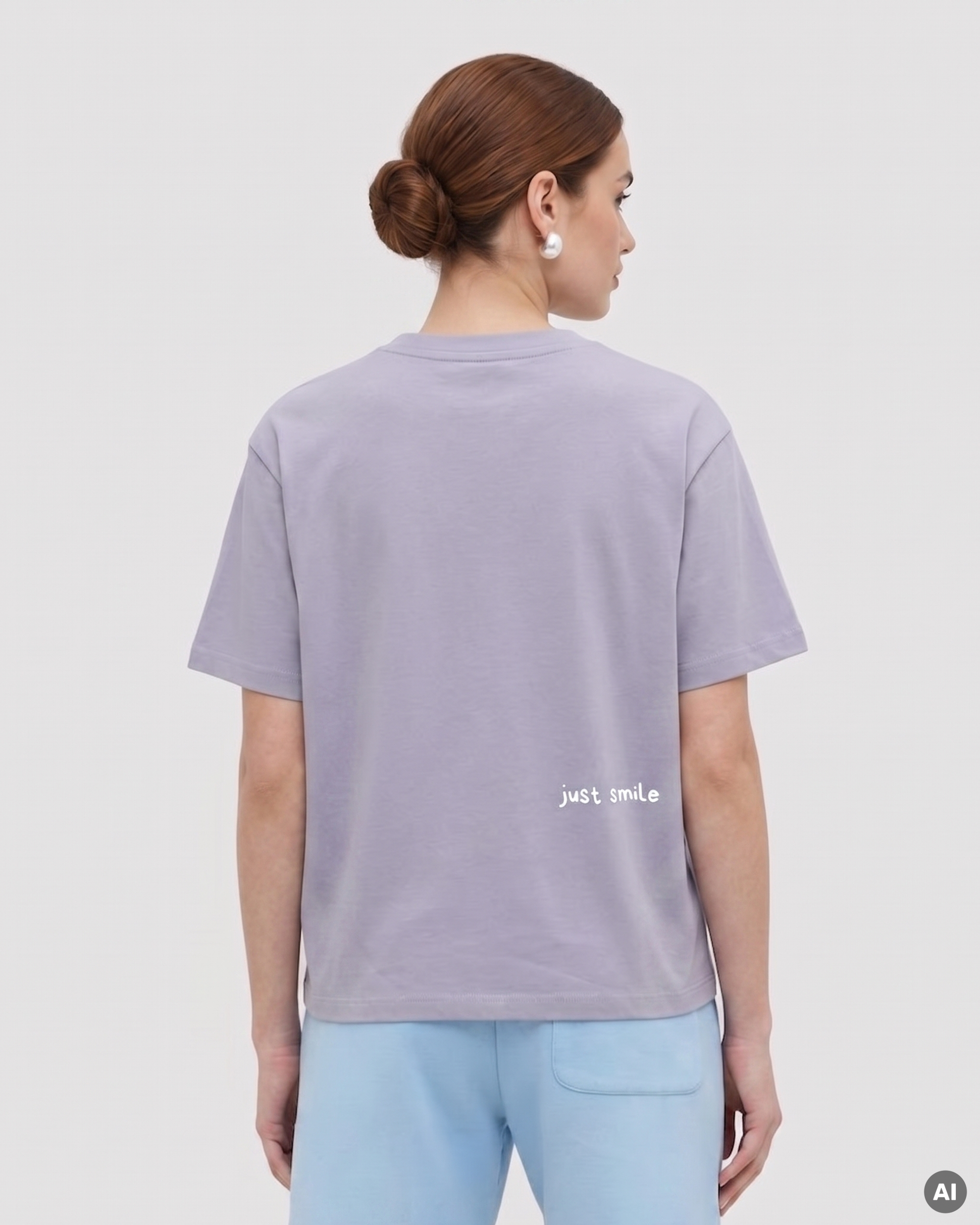 Just Smile T-Shirt - lavender - Ladies Organic Shirt