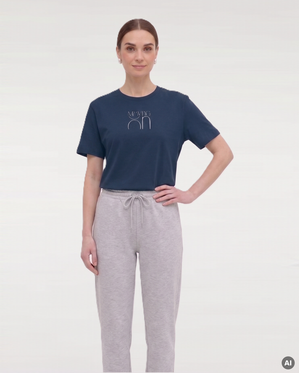 Moving On T-Shirt - navy - Ladies Organic Shirt