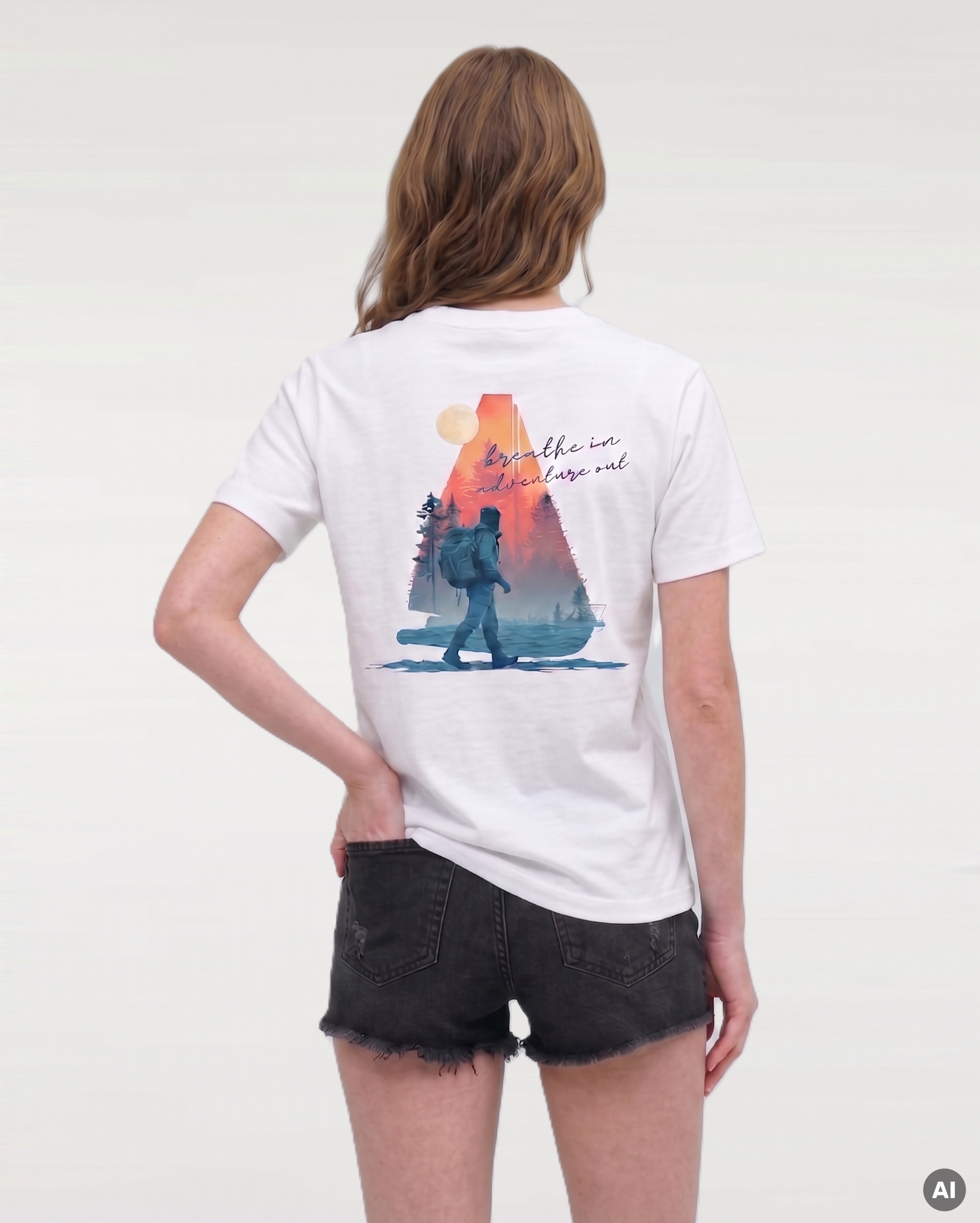 Breathe In Adventure Out T-Shirt - white - Ladies Organic Shirt