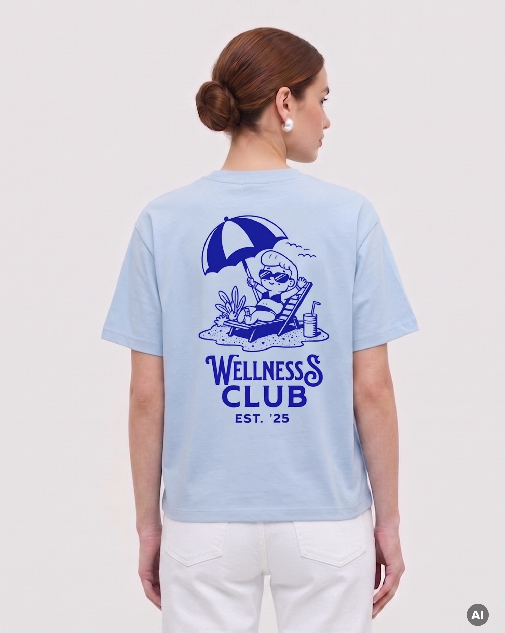 Wellness Club T-Shirt - blue soul - Ladies Organic Shirt