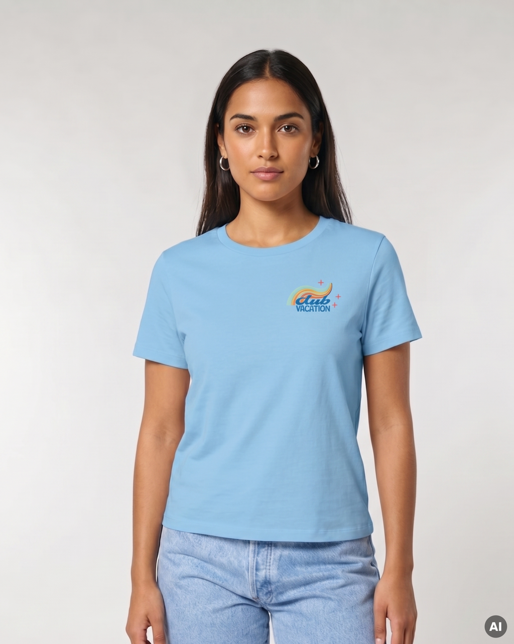 Club Vacation T-Shirt - aqua blue - Ladies Organic Shirt