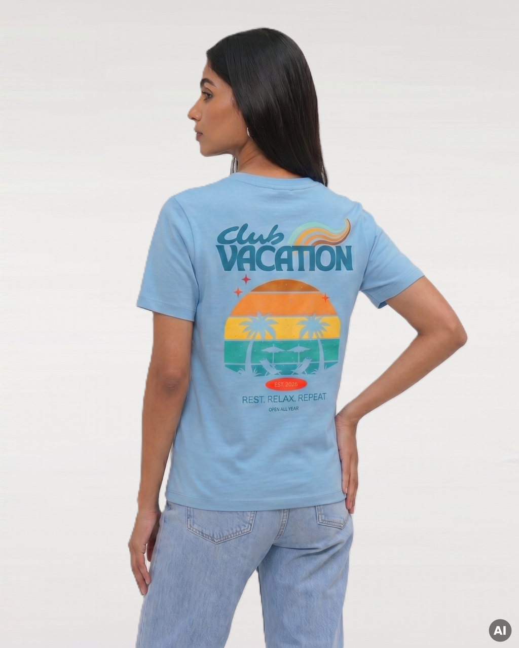 Club Vacation T-Shirt - aqua blue - Ladies Organic Shirt