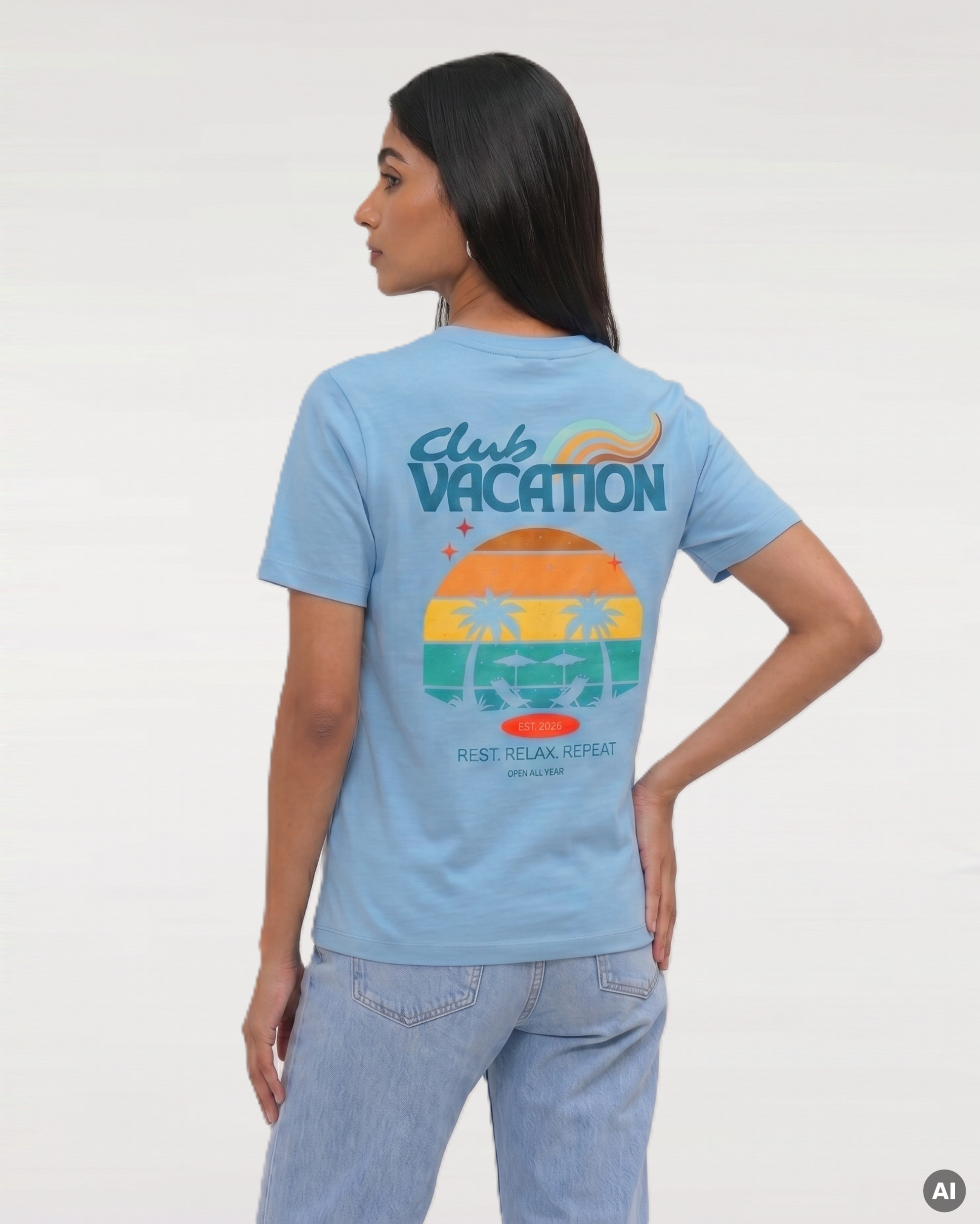 Club Vacation T-Shirt - aqua blue - Ladies Organic Shirt