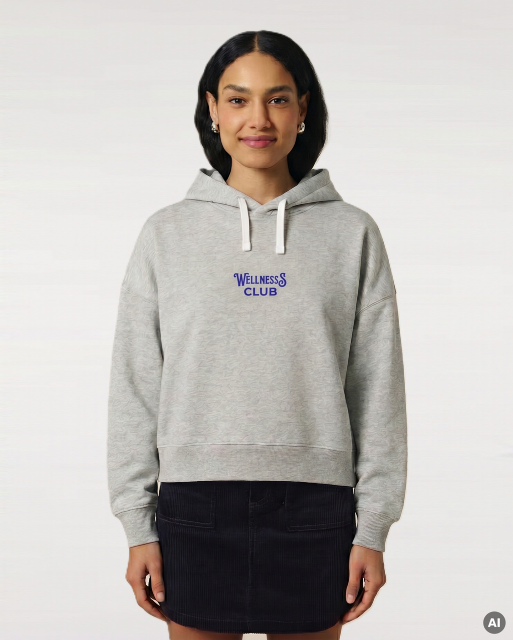 Wellness Club Boxcut Hoodie - grey - Womens Organic Boxcut Hoodie