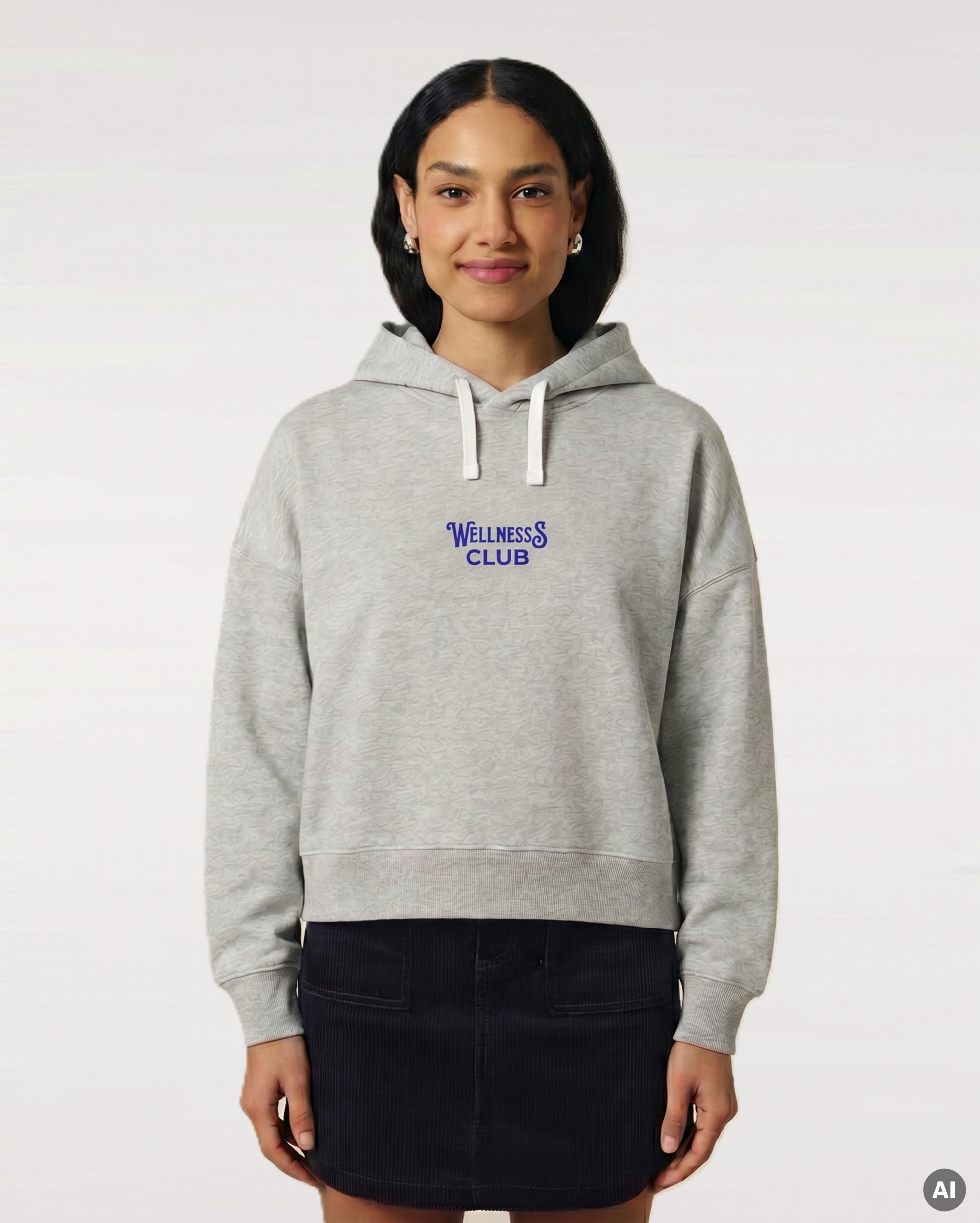 Wellness Club Boxcut Hoodie - grey - Womens Organic Boxcut Hoodie