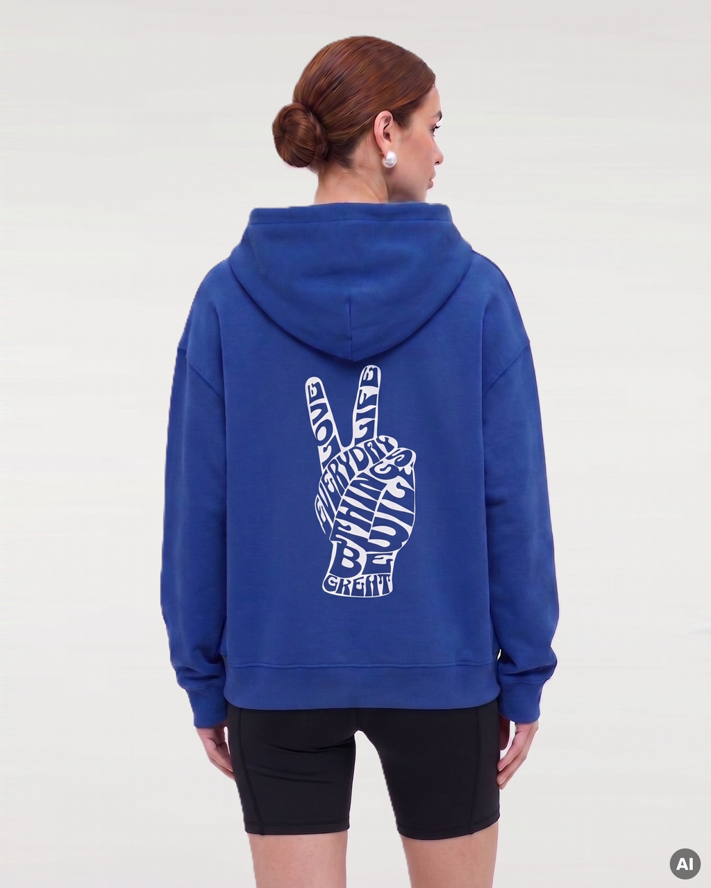 Love Life Everyday Boxcut Hoodie - worker blue - Womens Organic Boxcut Hoodie