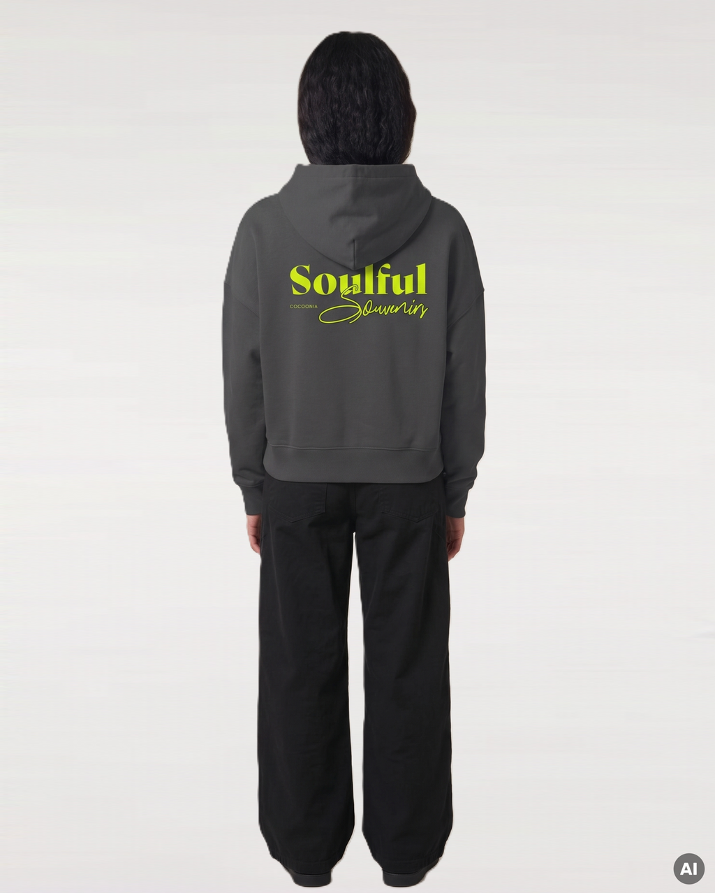 Soulful Souvenirs Boxcut Hoodie - grey - Womens Organic Boxcut Hoodie