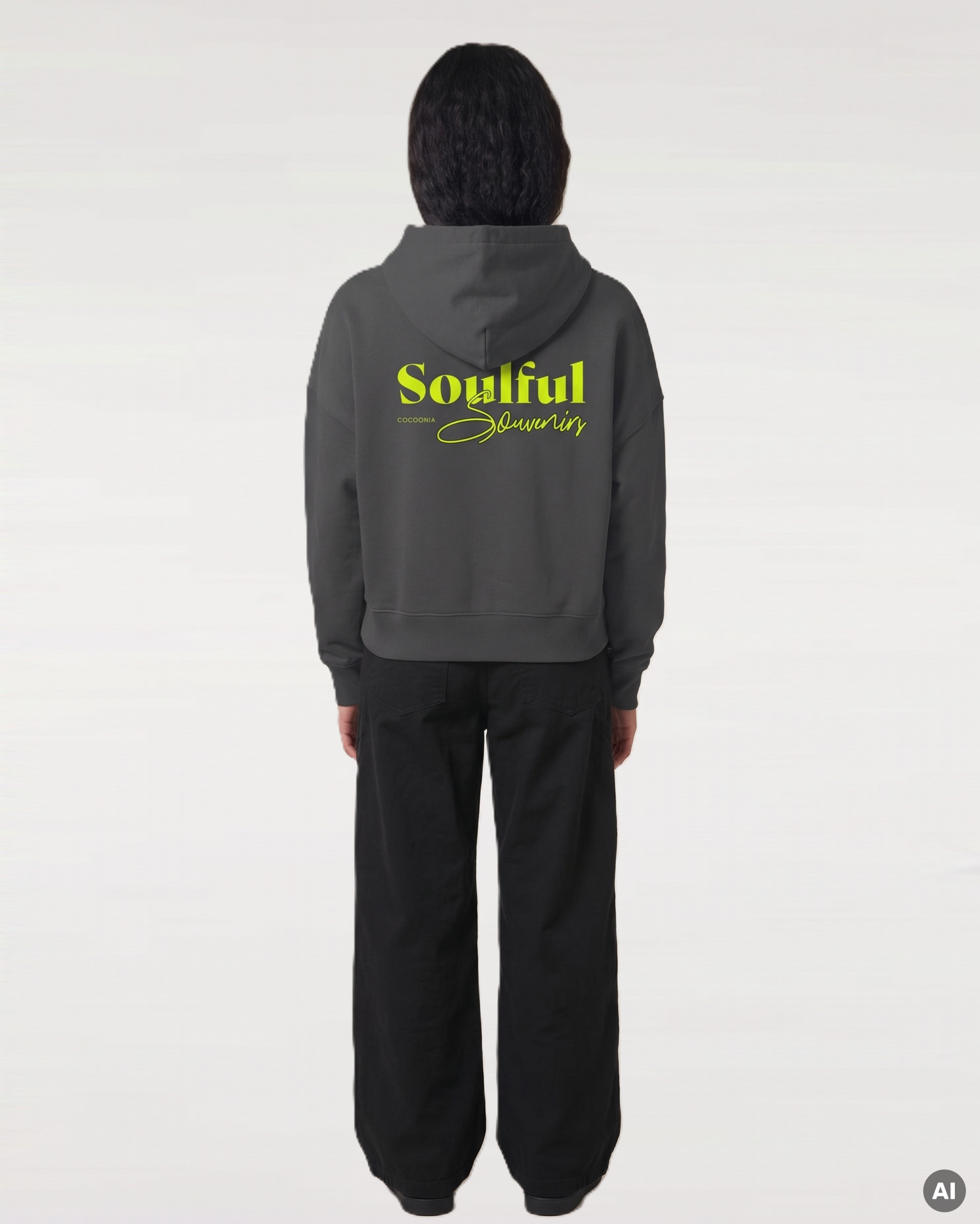Soulful Souvenirs Boxcut Hoodie - grey - Womens Organic Boxcut Hoodie