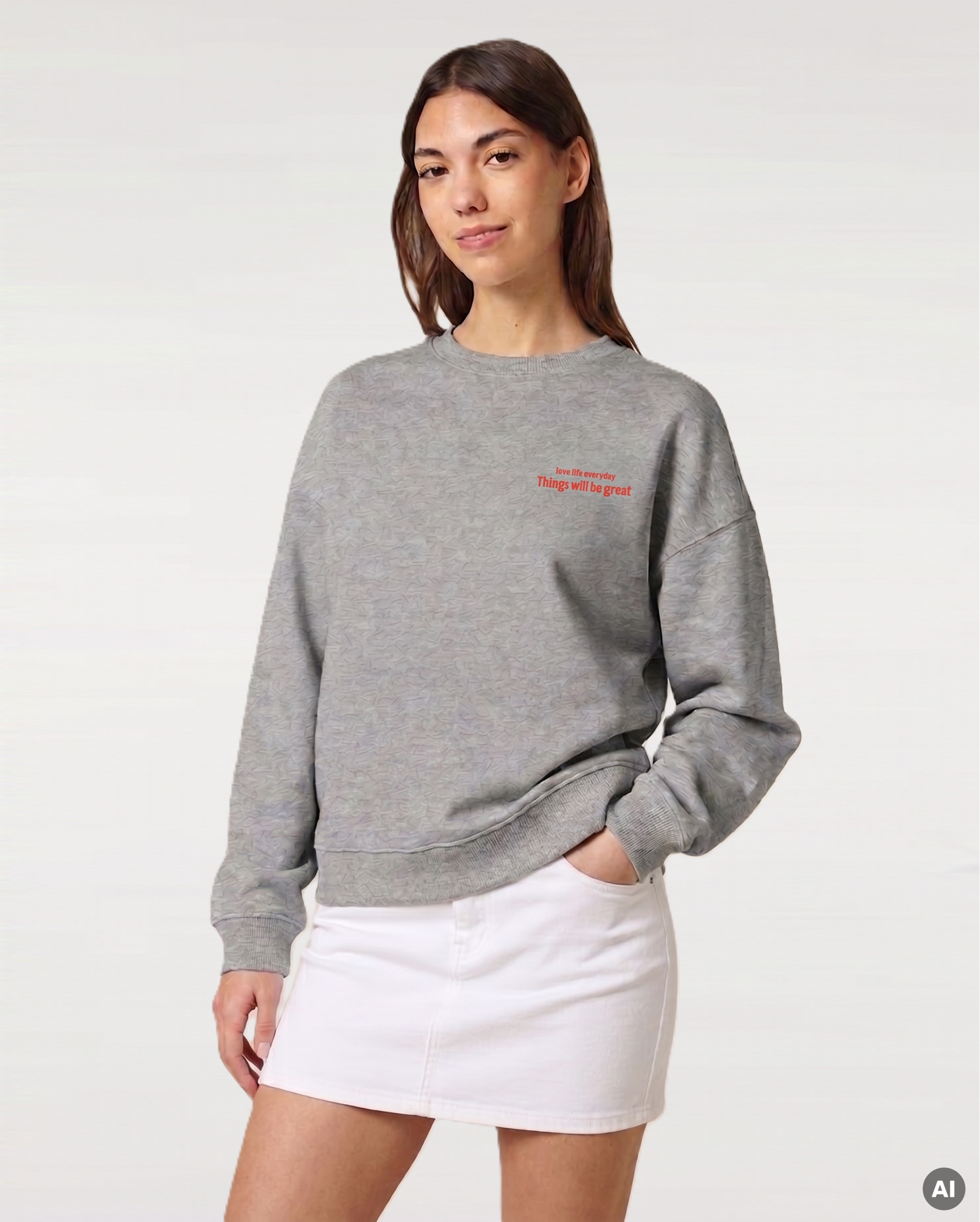 Love Life Everyday Sweatshirt - grey - Organic Oversize Sweatshirt