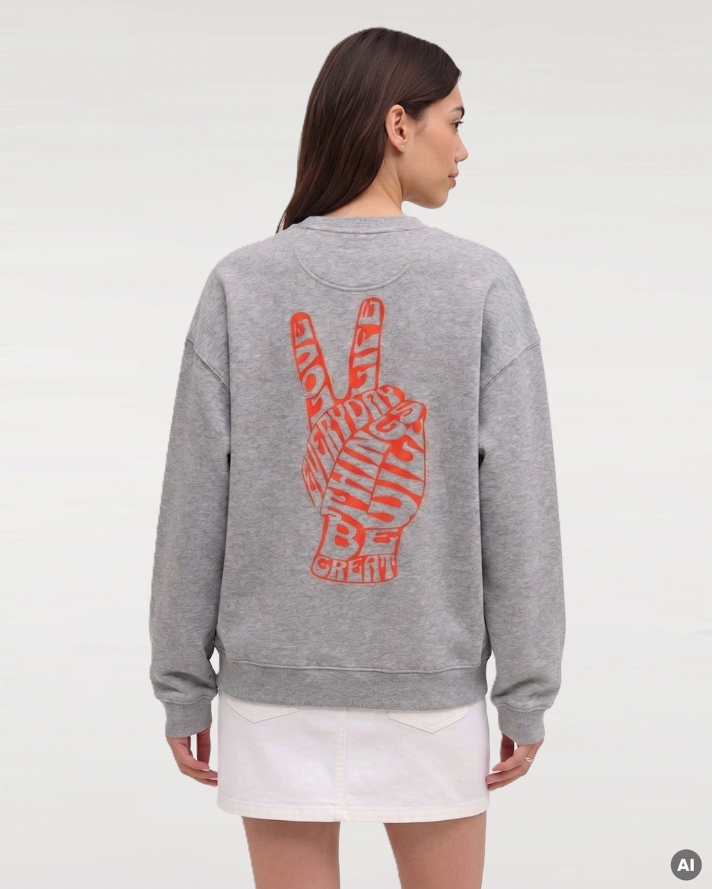 Love Life Everyday Sweatshirt - grey - Organic Oversize Sweatshirt