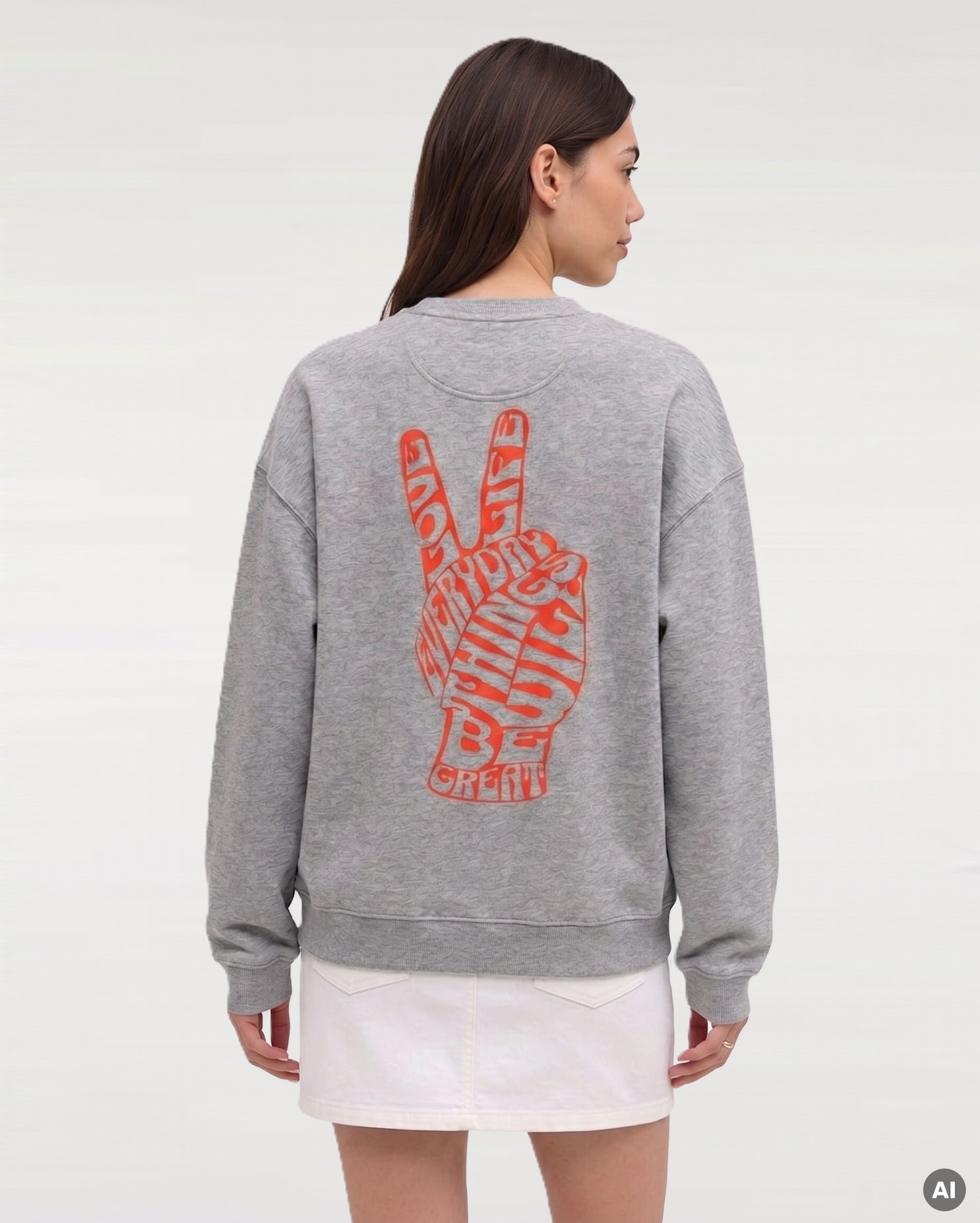 Love Life Everyday Sweatshirt - grey - Organic Oversize Sweatshirt