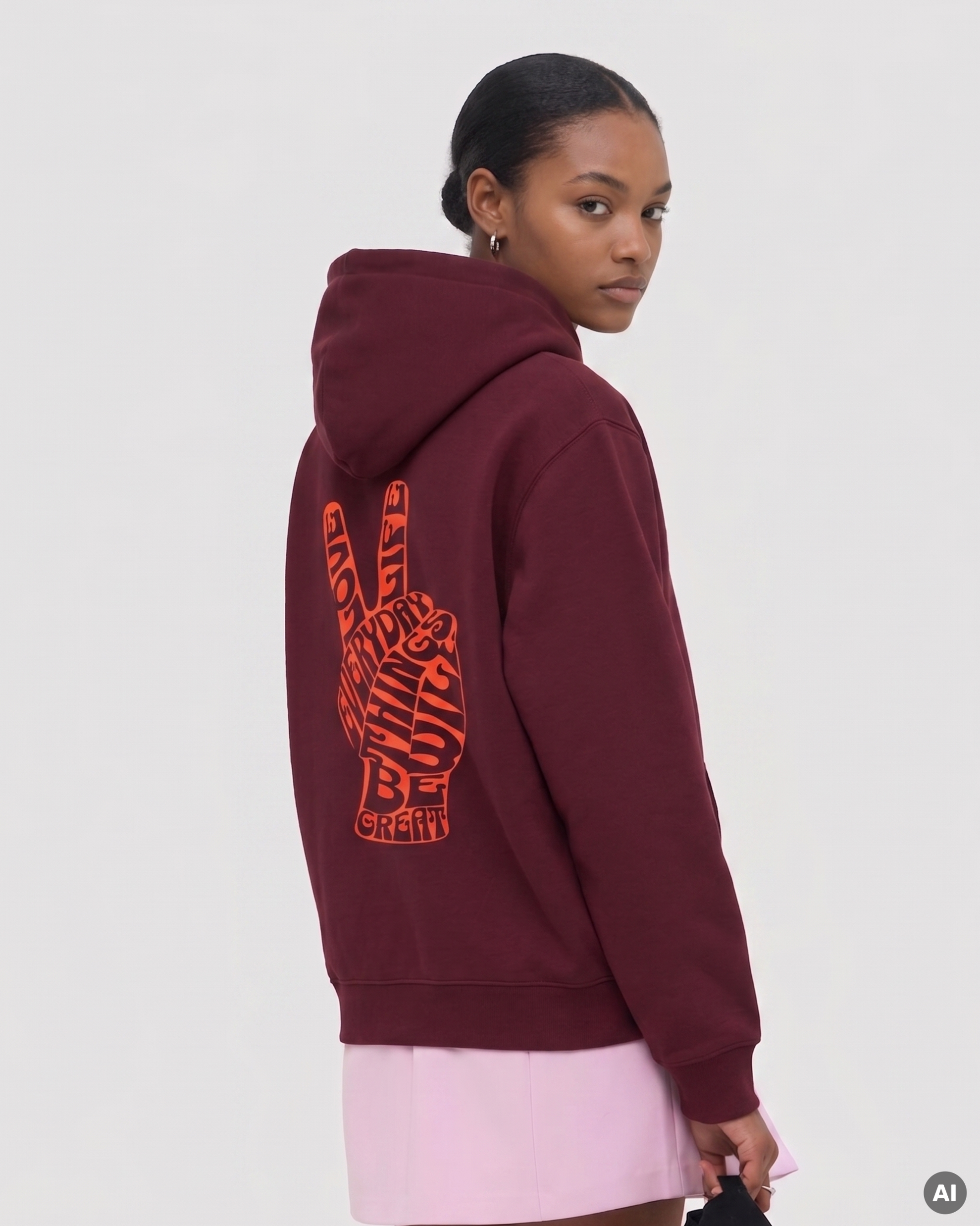 Love Life Everyday Hoodie - bordeaux - Organic Hoodie