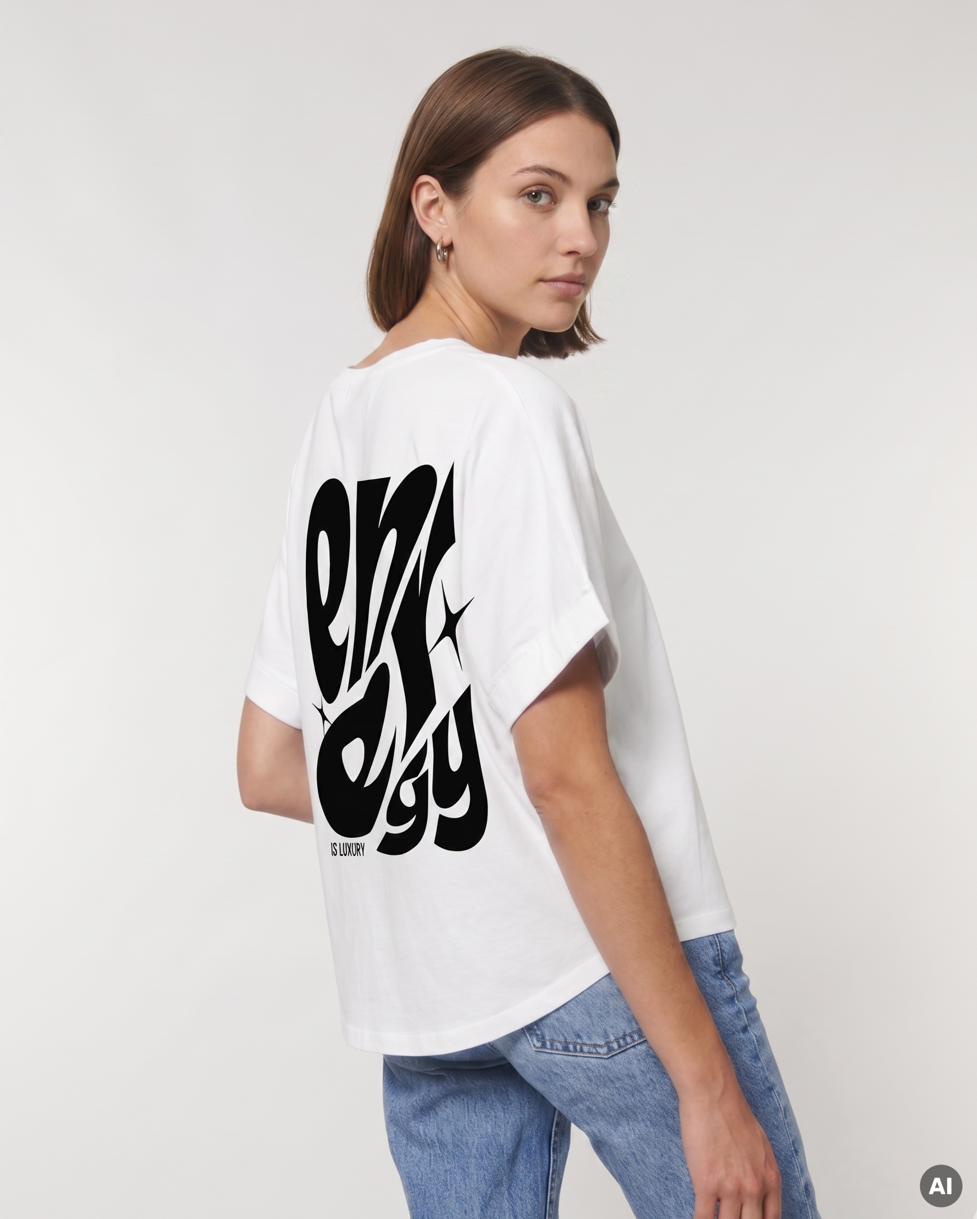 Energy is Luxury T-Shirt - white - Womens Organic Rolled Sleeves T-Shirt