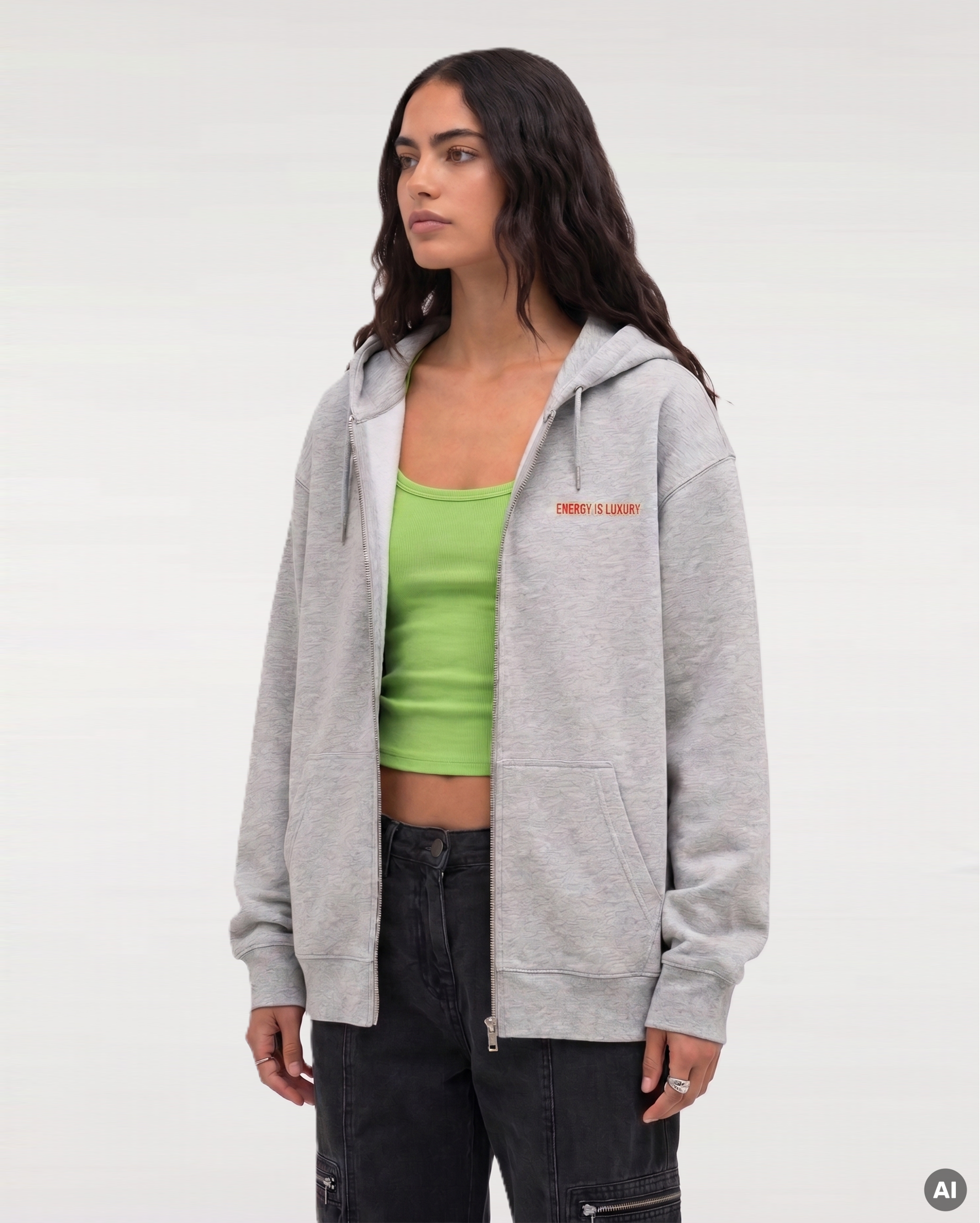Energy is Luxury Zipperjacke - grey - Organic Relaxed Zipper