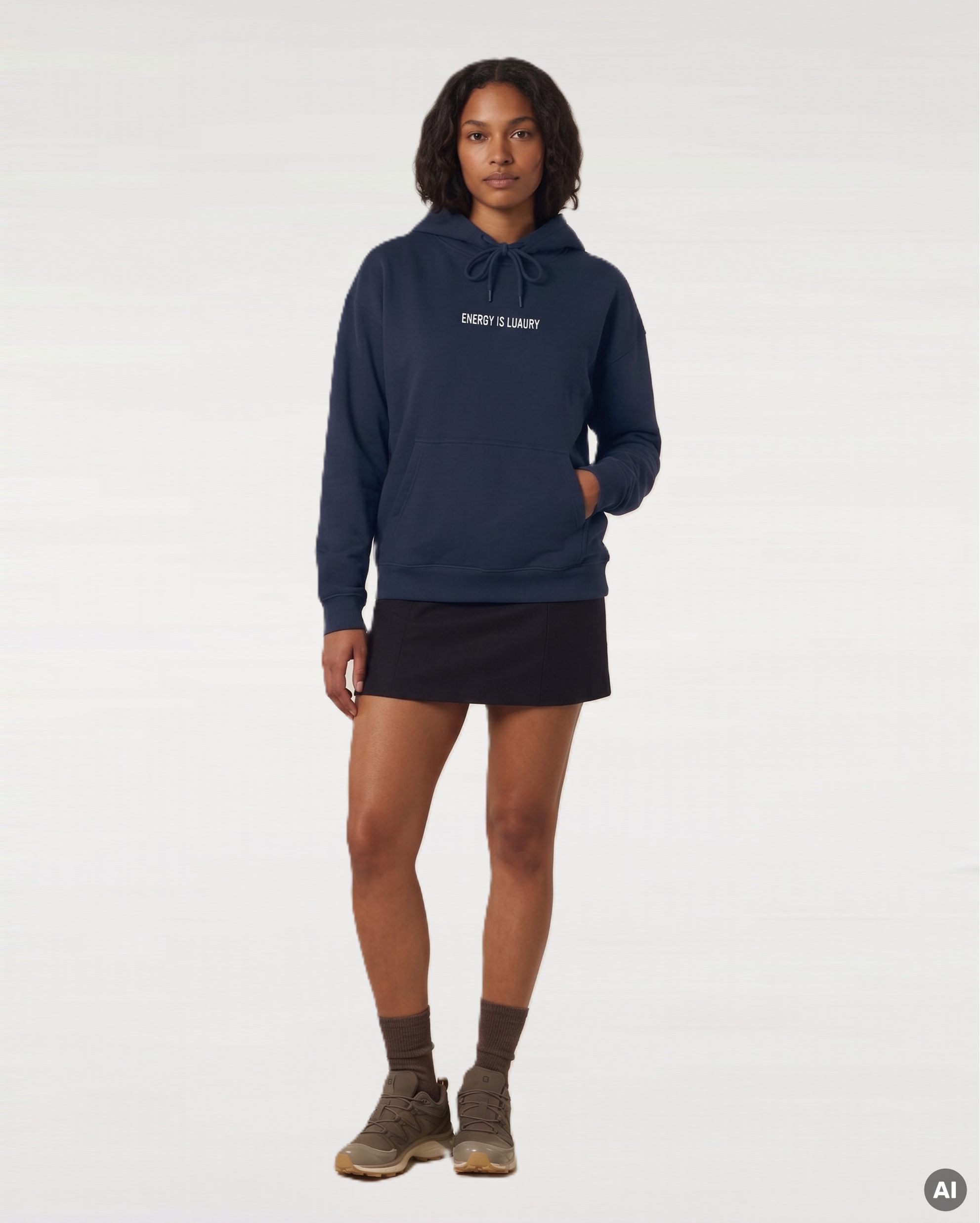 Energy is Luxury Hoodie - navy - Organic Oversize Hoodie