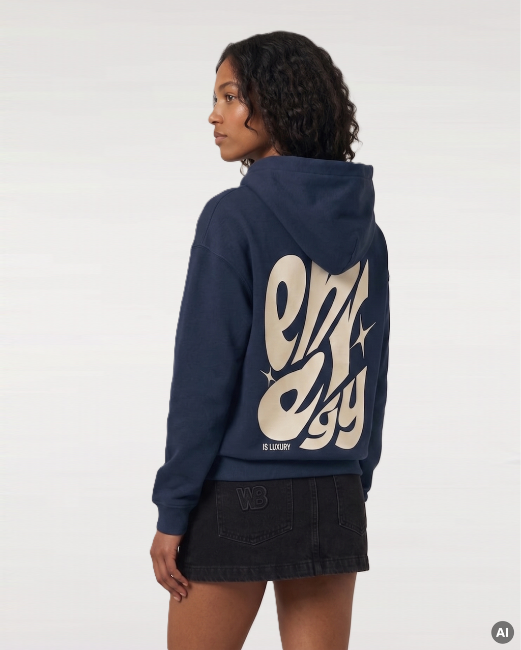 Energy is Luxury Hoodie - navy - Organic Oversize Hoodie