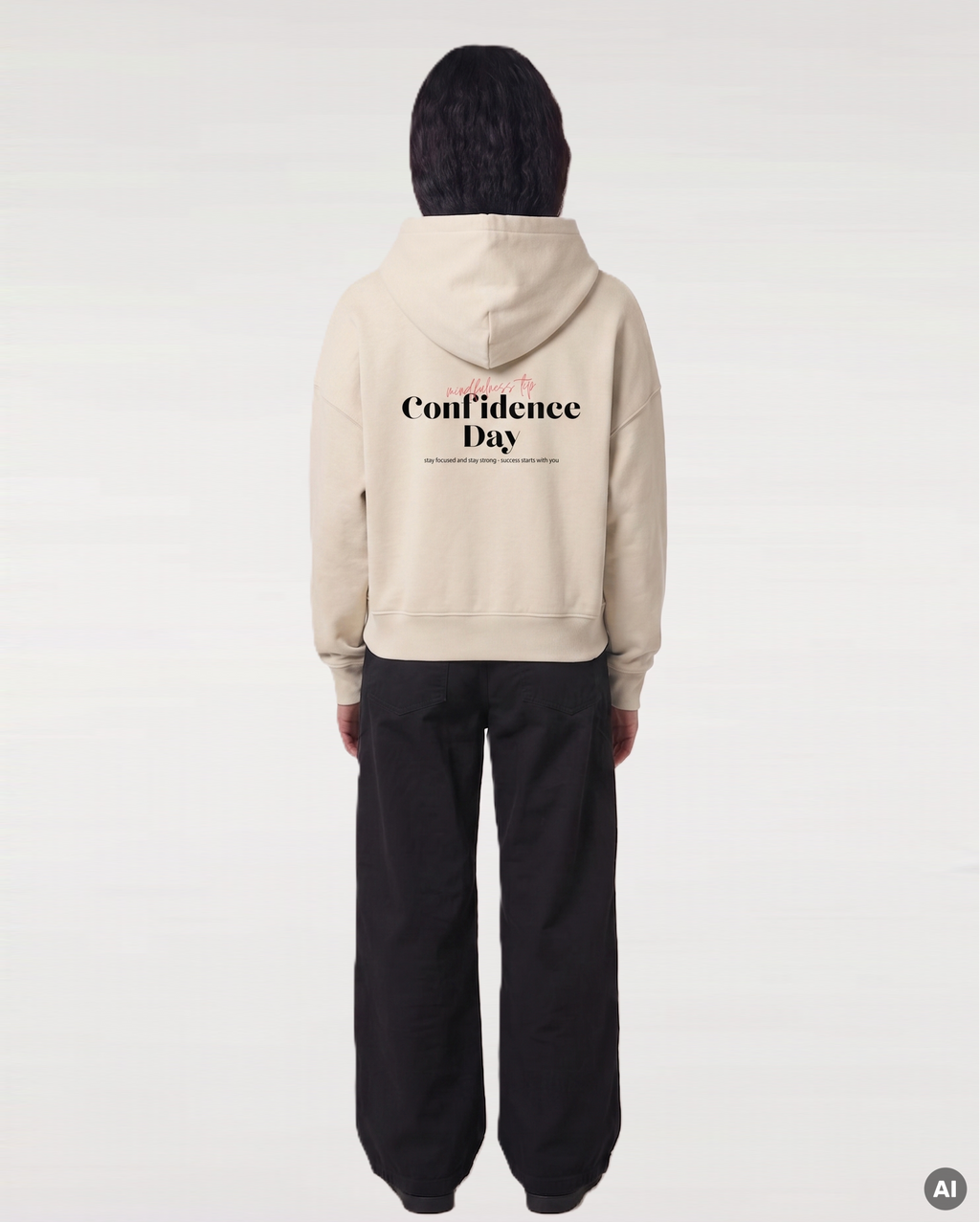 Confidence Day Boxcut Hoodie - natural raw - Womens Organic Boxcut Hoodie