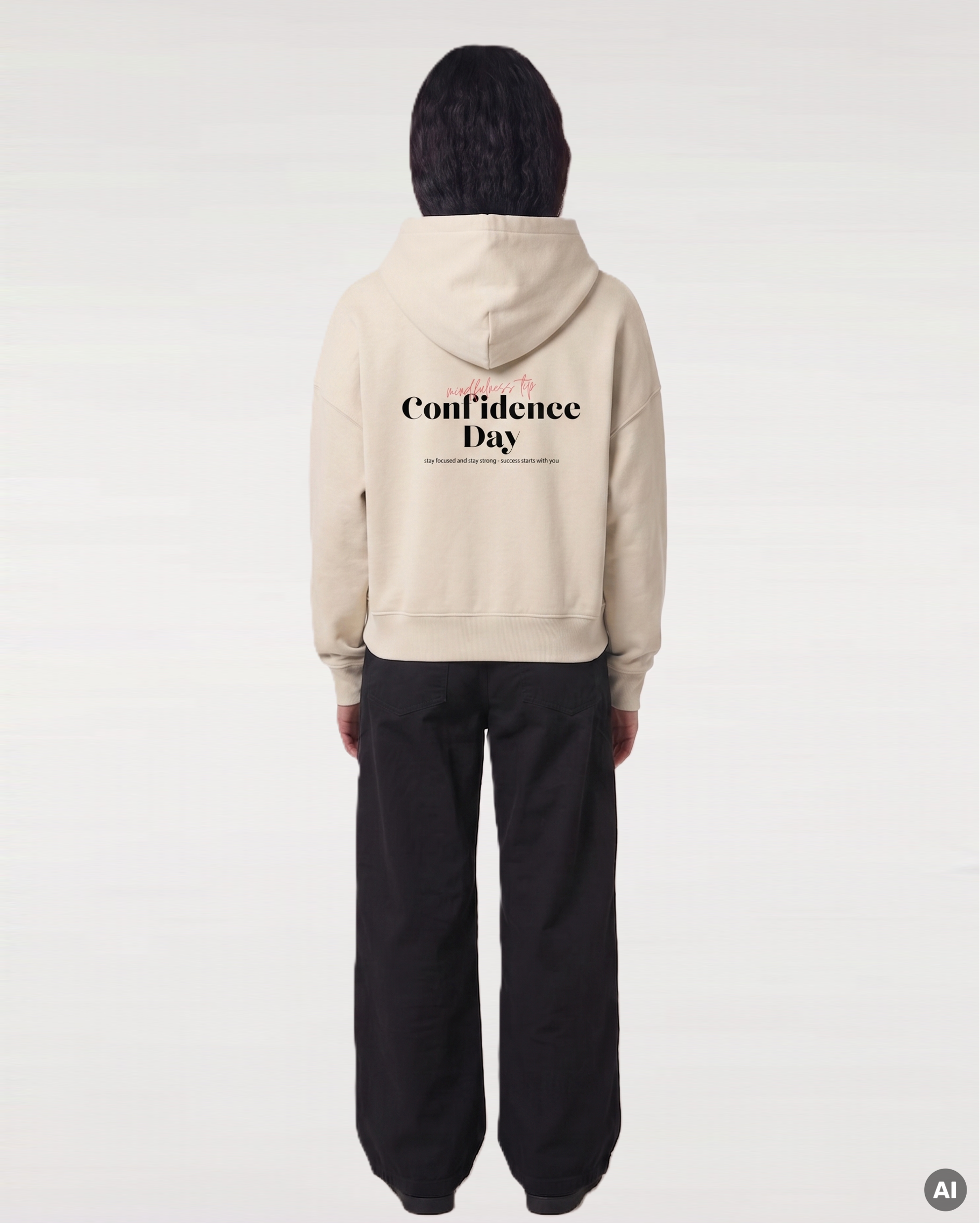 Confidence Day Boxcut Hoodie - natural raw - Womens Organic Boxcut Hoodie