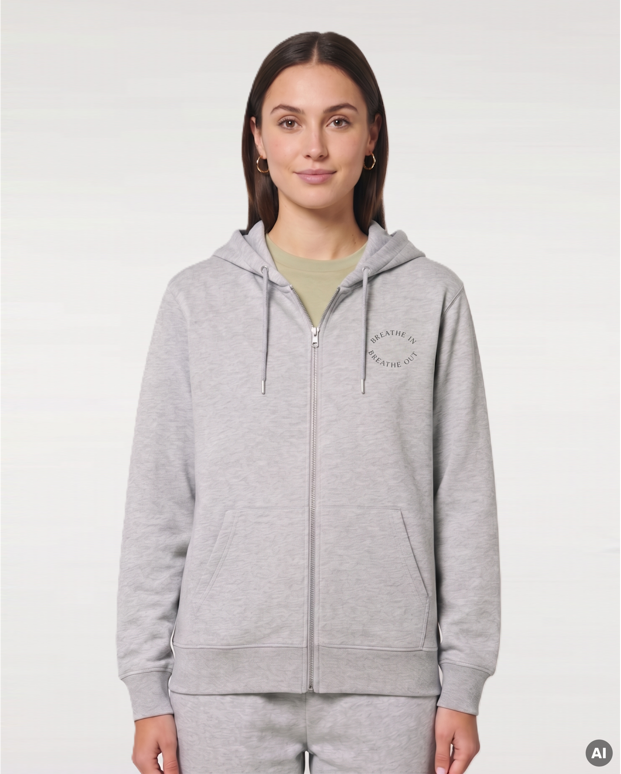 Breathe In Zipperjacke - heather grey - Organic Relaxed Zipper