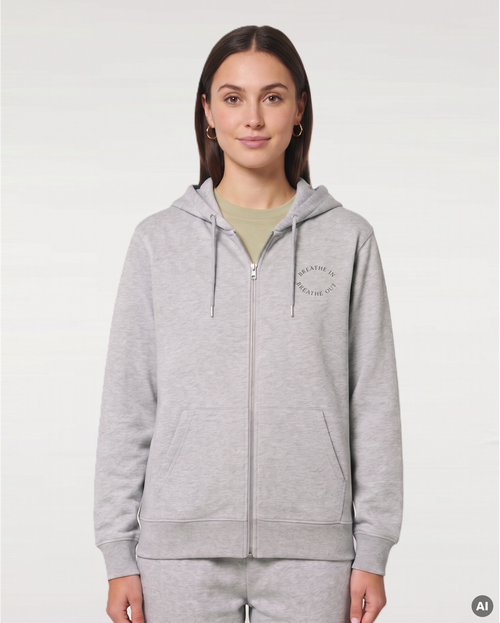 Breathe In Zipperjacke - heather grey - Organic Relaxed Zipper