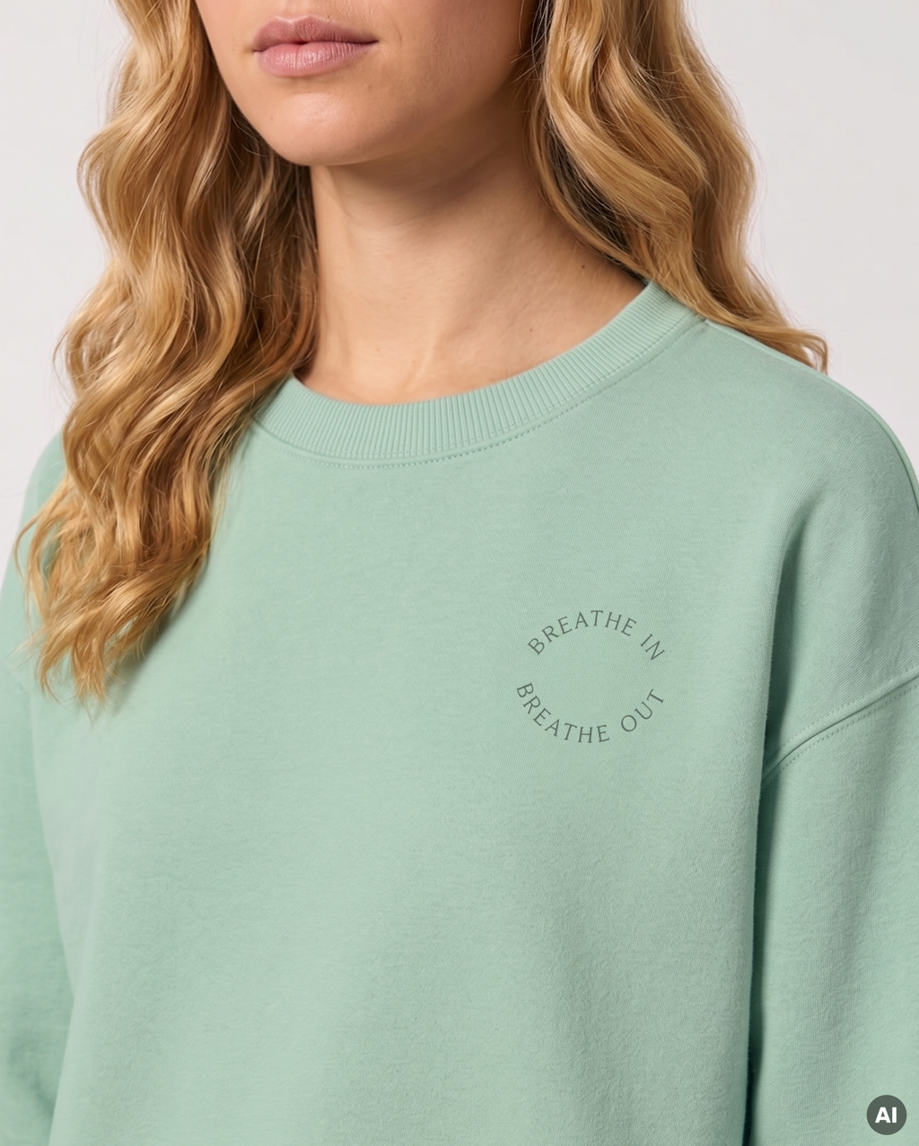 Breathe In Sweatshirt - misty jade - Organic Oversize Sweatshirt