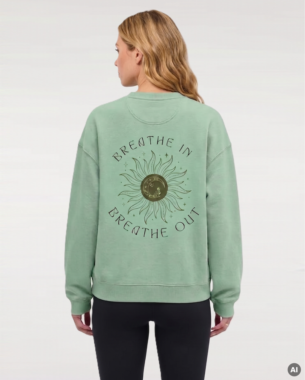 Breathe In Sweatshirt - misty jade - Organic Oversize Sweatshirt