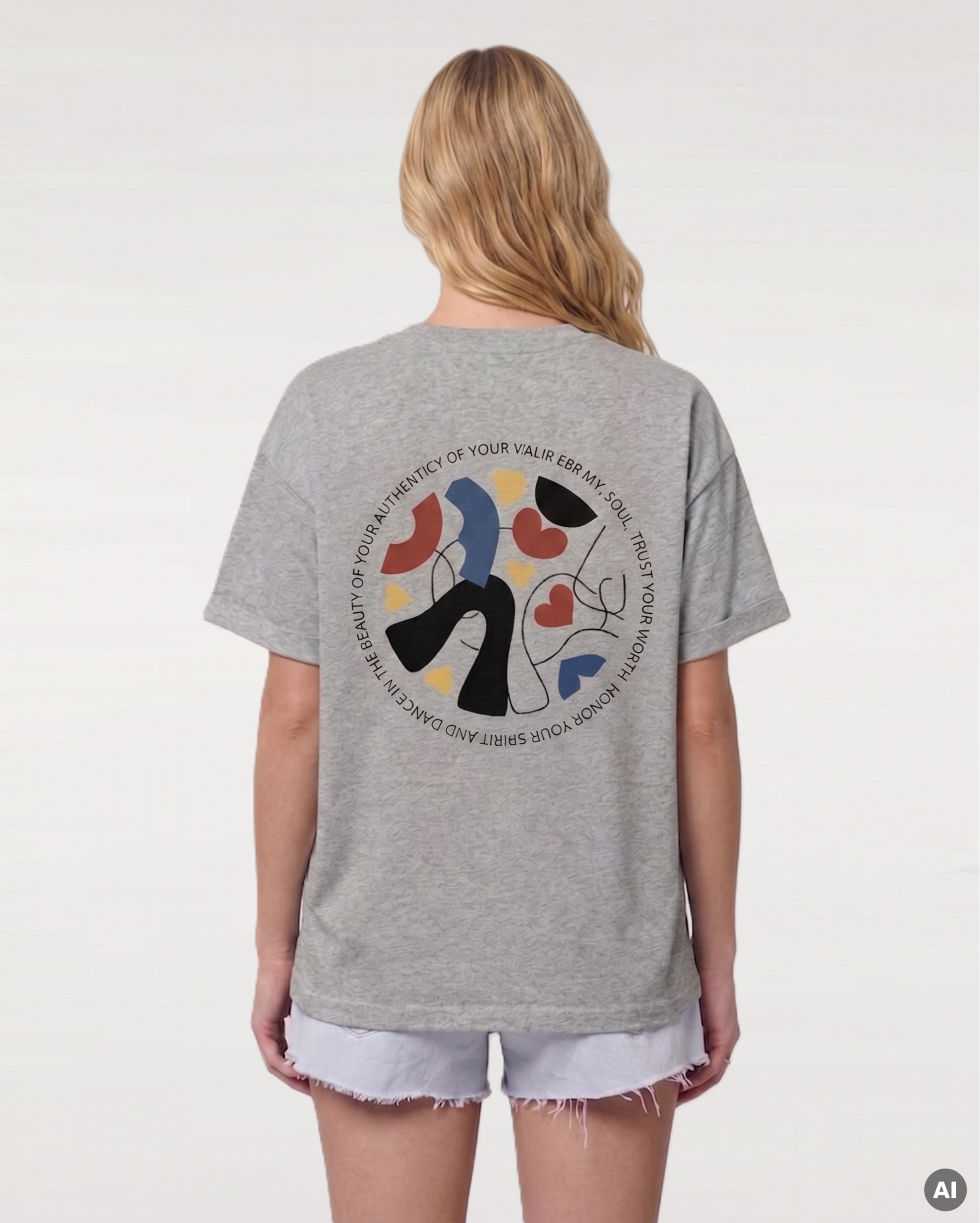 Respect, Trust, Honor, Beauty T-Shirt - grey - Womens Organic Rolled Sleeves T-Shirt
