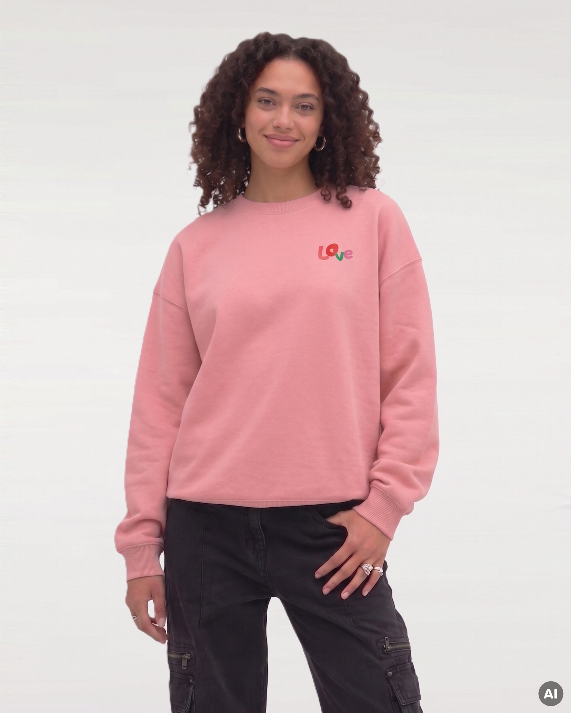 Love Sweatshirt - pink joy - Organic Oversize Sweatshirt