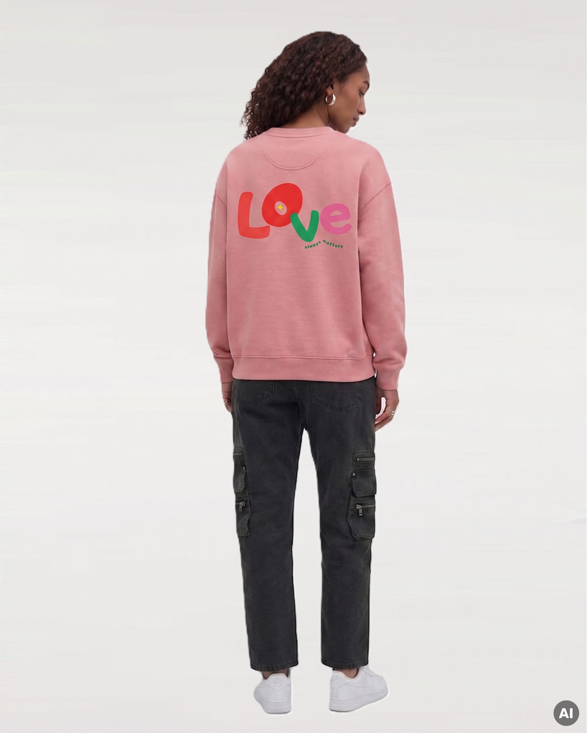 Love Sweatshirt - pink joy - Organic Oversize Sweatshirt