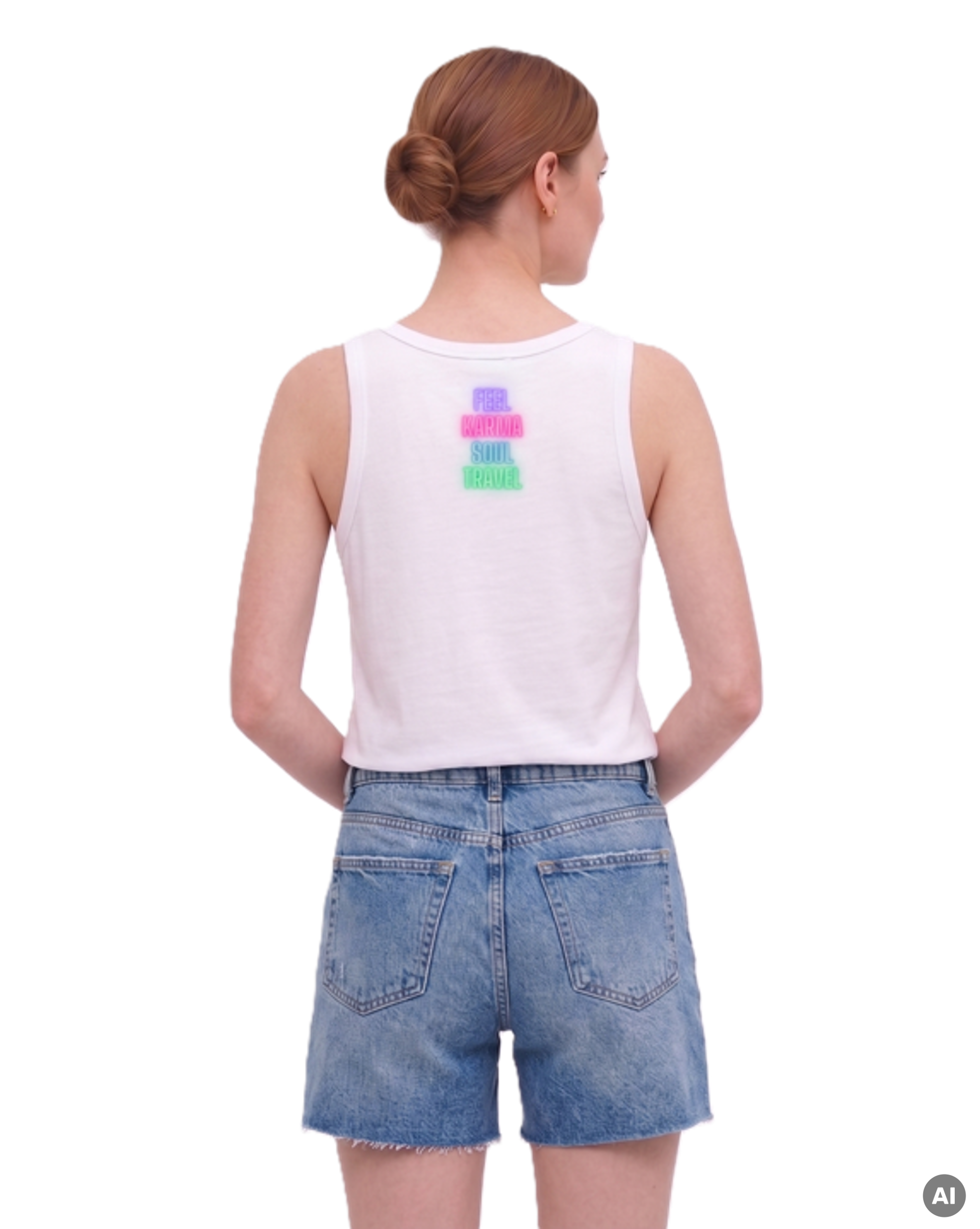 Karma Tank Top - white - Womens Organic Fitted Tank Top