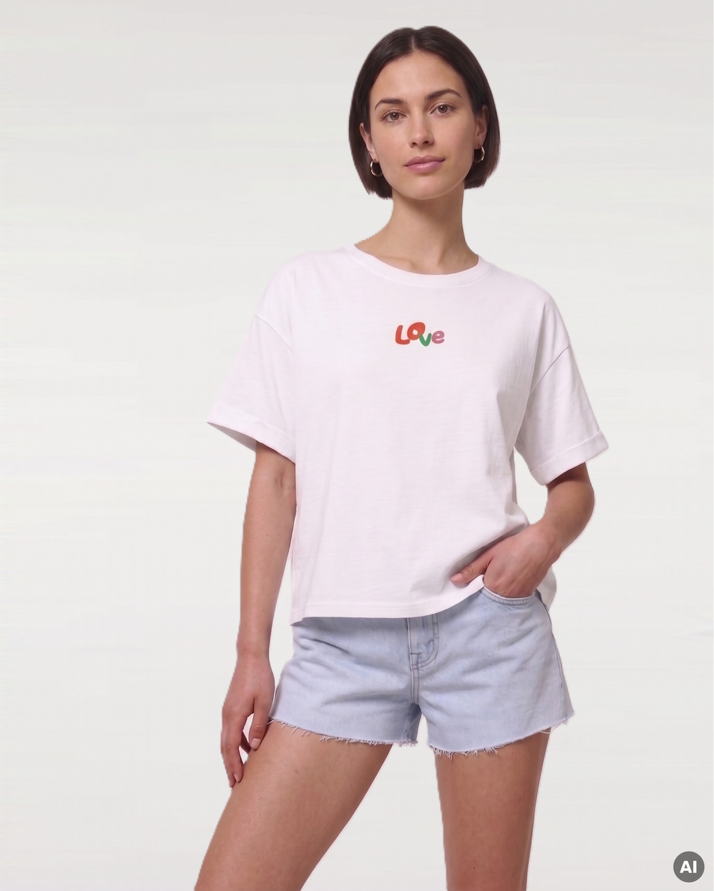 Love Always Matters T-Shirt - white - Womens Organic Rolled Sleeves T-Shirt