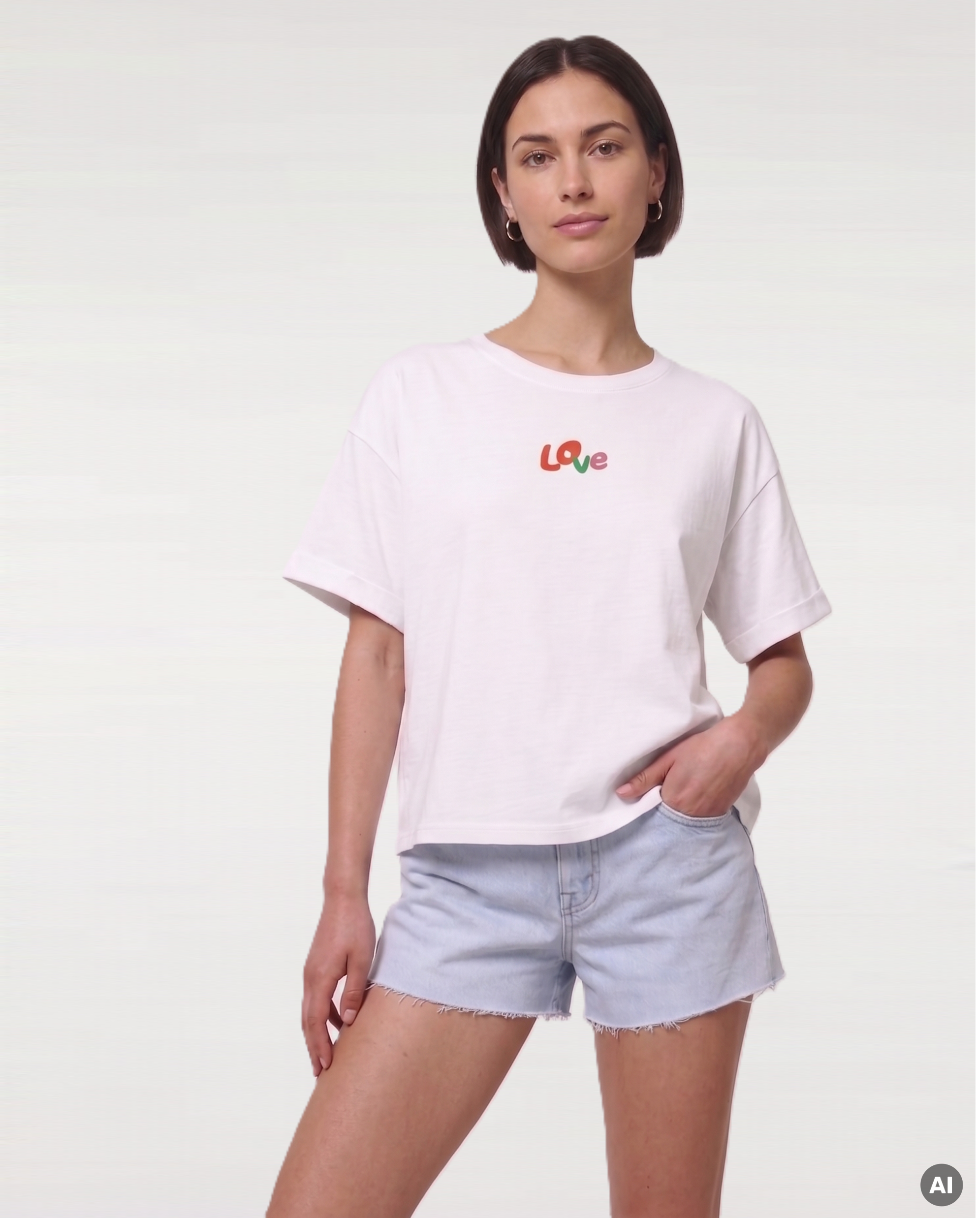 Love Always Matters T-Shirt - white - Womens Organic Rolled Sleeves T-Shirt