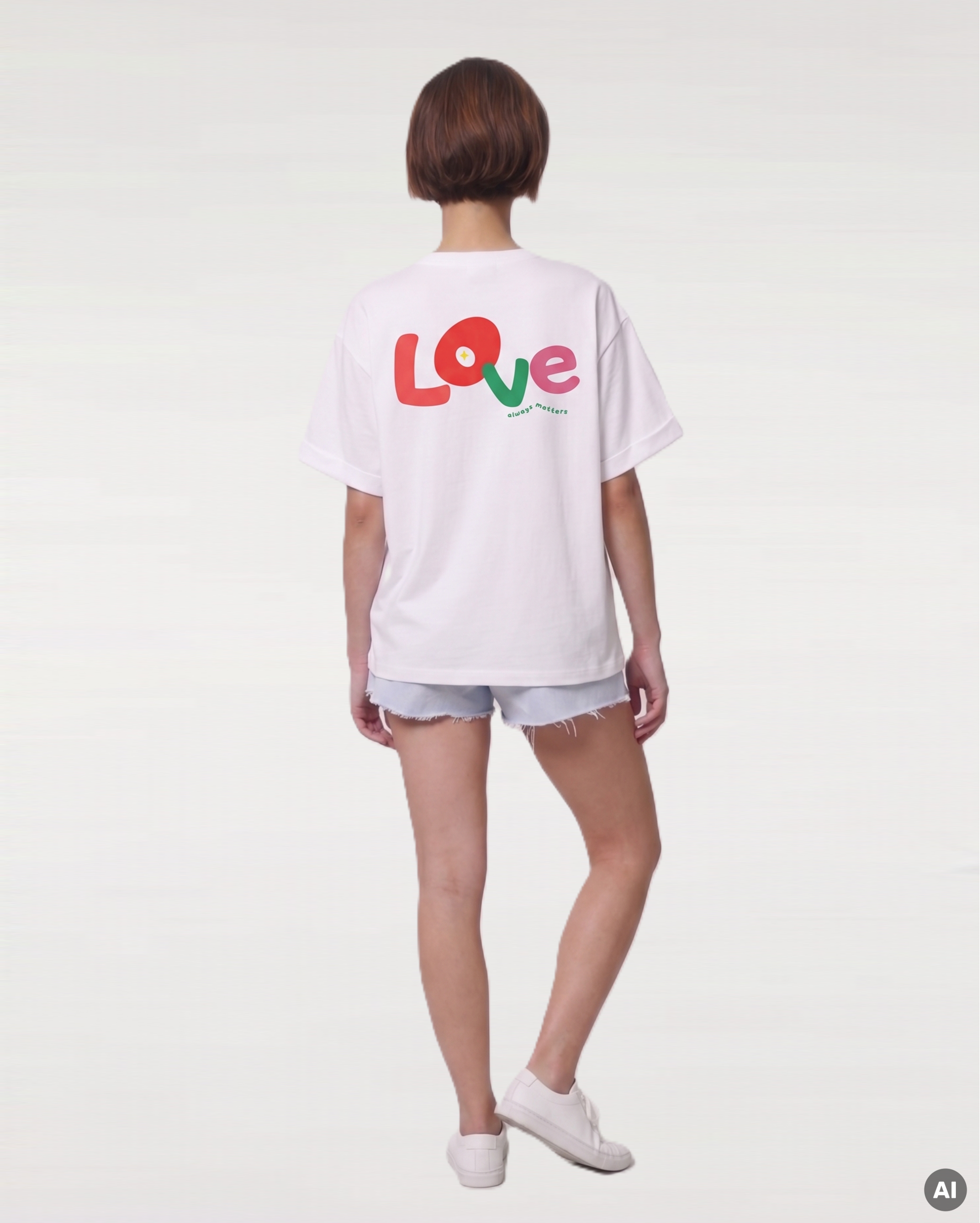 Love Always Matters T-Shirt - white - Womens Organic Rolled Sleeves T-Shirt