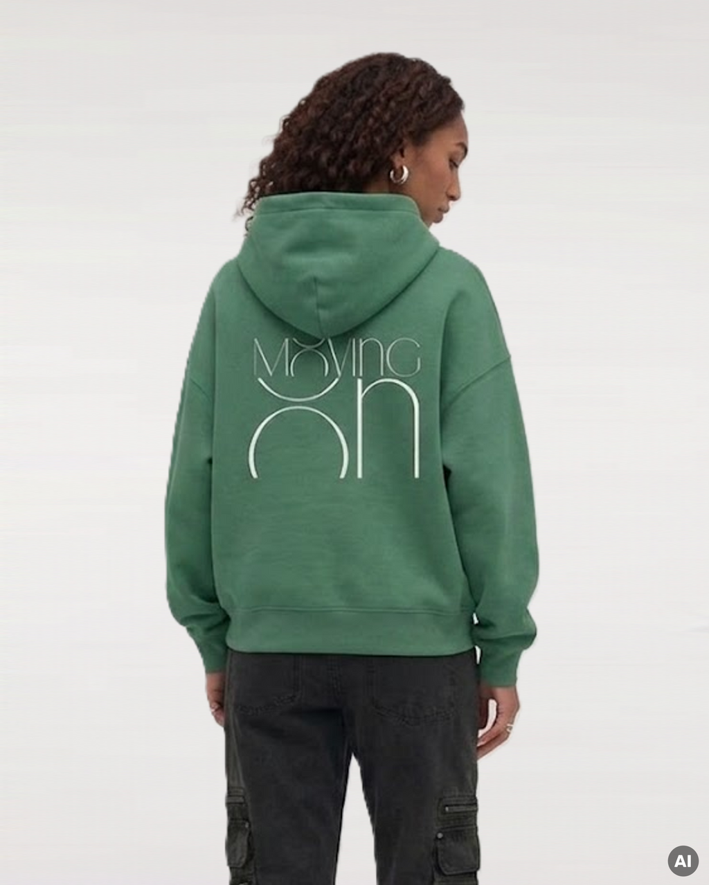 Moving On Boxcut Hoodie - green bay - Womens Organic Boxcut Hoodie