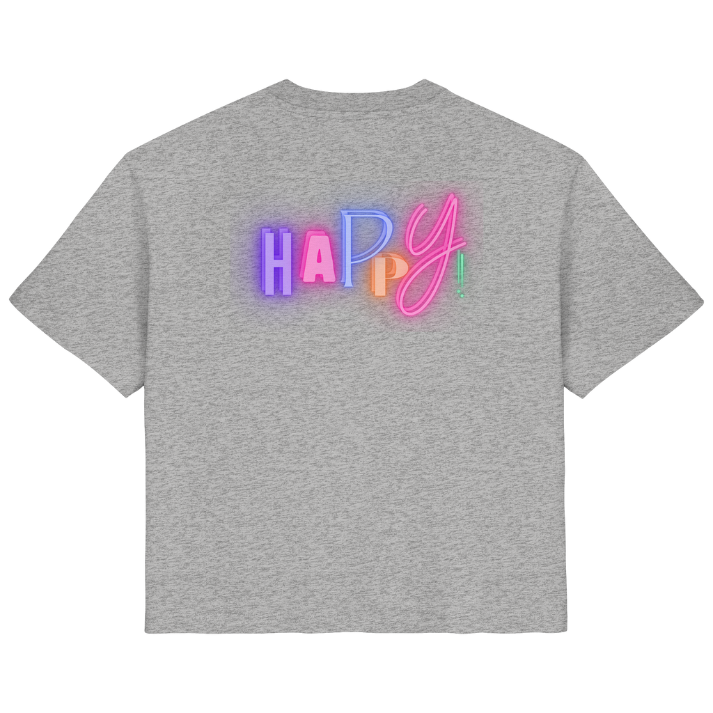 Happy T-Shirt - grey - Ladies Organic Shirt