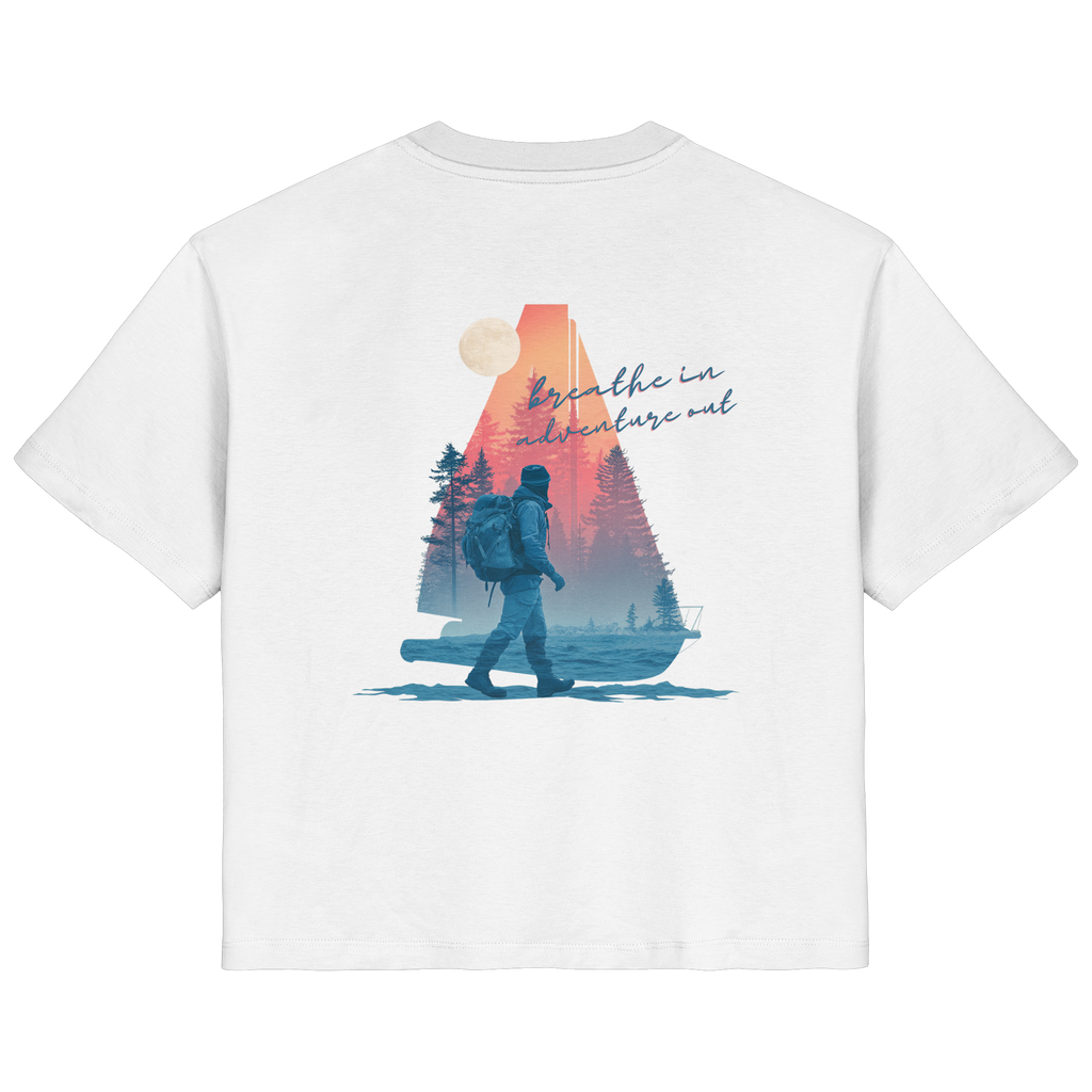 Breathe In Adventure Out T-Shirt - white - Ladies Organic Shirt