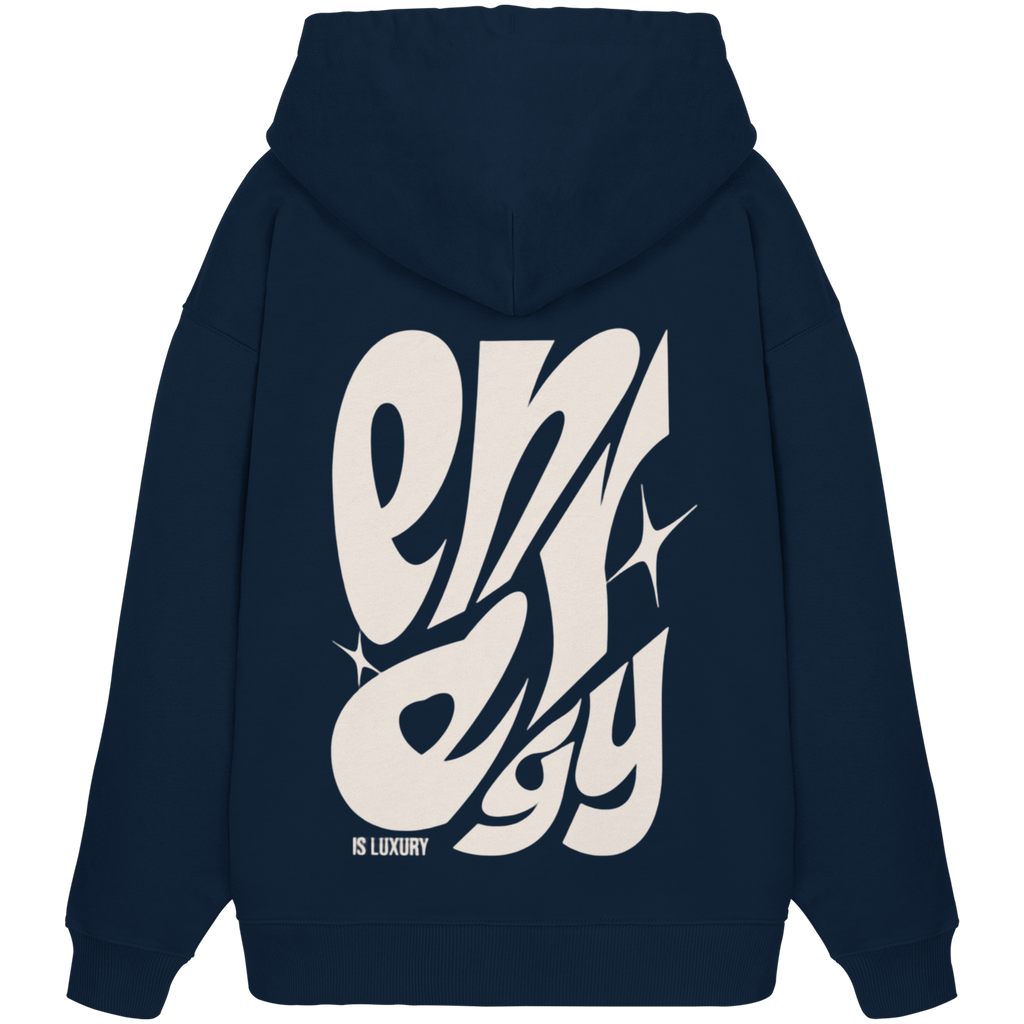 Energy is Luxury Hoodie - navy - Organic Oversize Hoodie