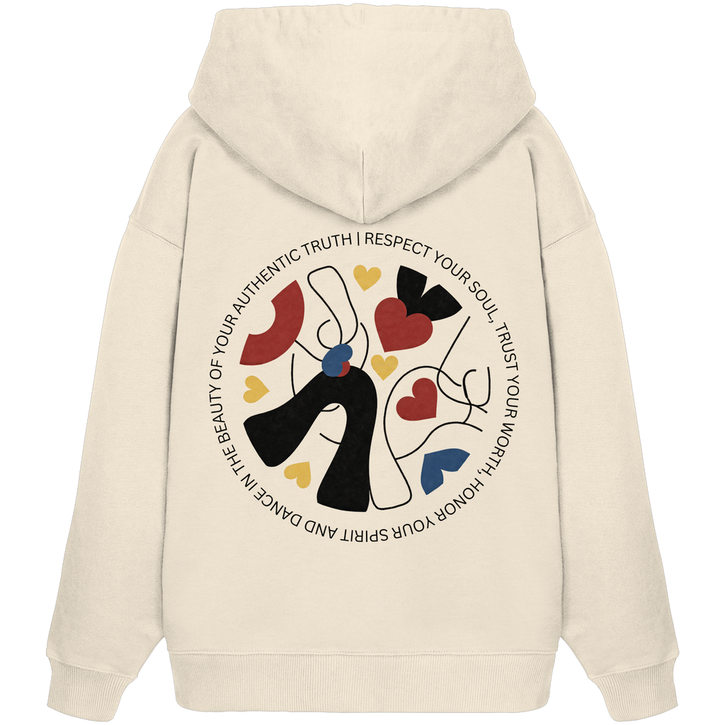 Respect, Trust, Honor, Beauty Hoodie - natural raw - Organic Oversize Hoodie