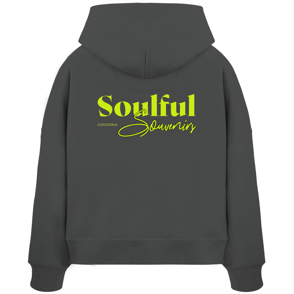 Soulful Souvenirs Boxcut Hoodie - grey - Womens Organic Boxcut Hoodie