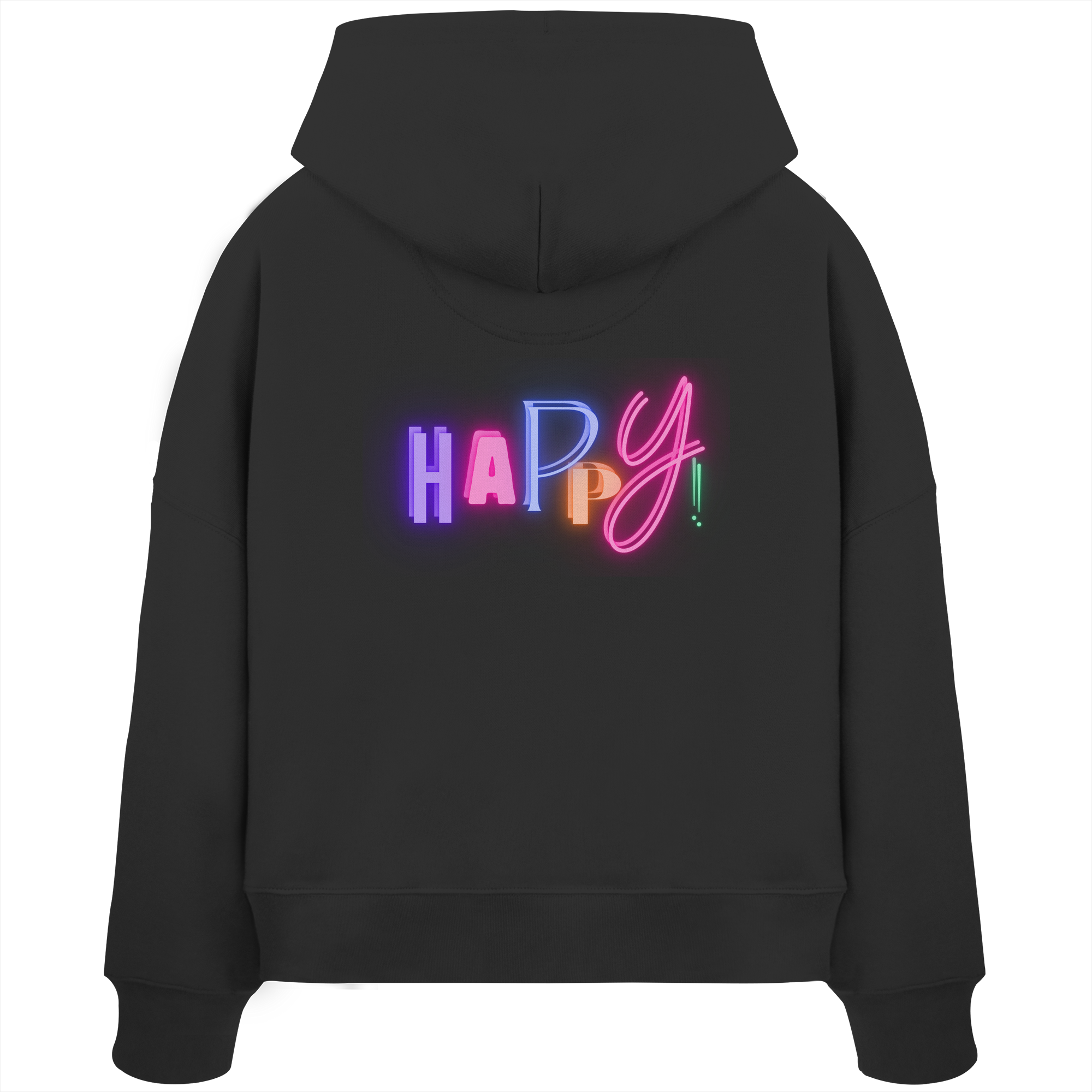 Happy Boxcut Hoodie - black - Womens Organic Boxcut Hoodie