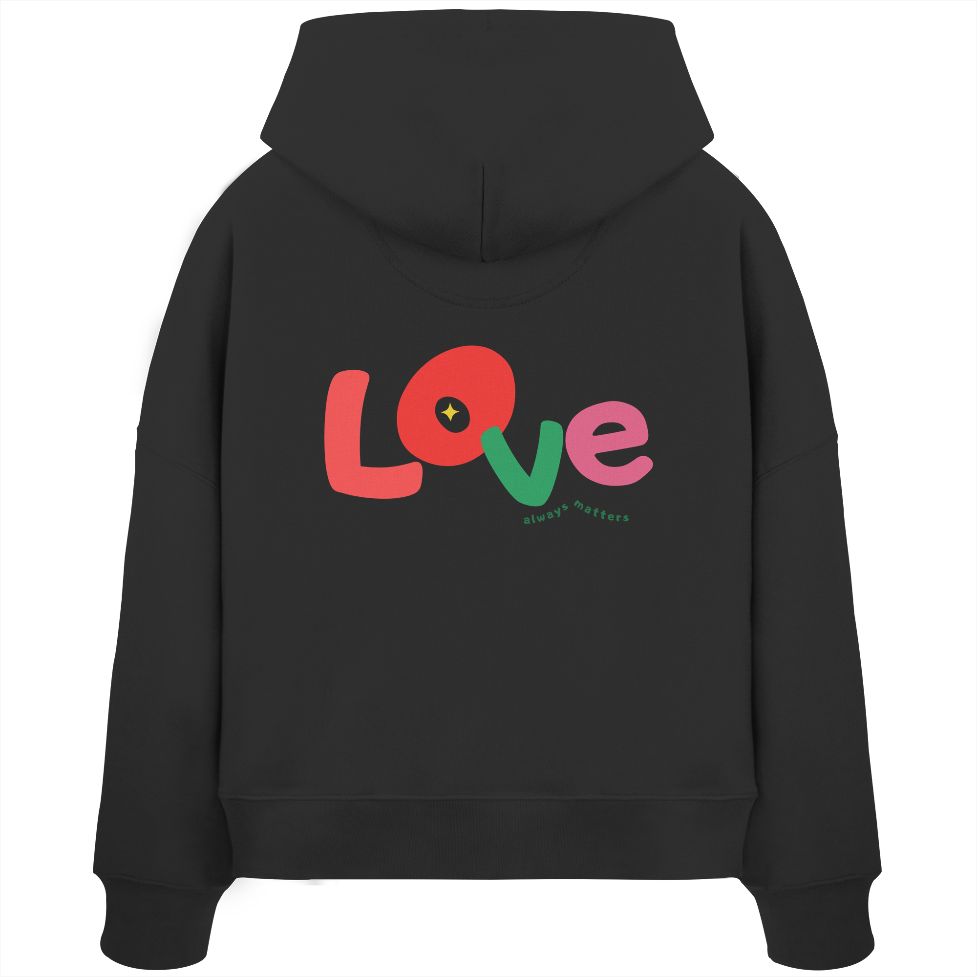 Love Boxcut Hoodie - black - Womens Organic Boxcut Hoodie