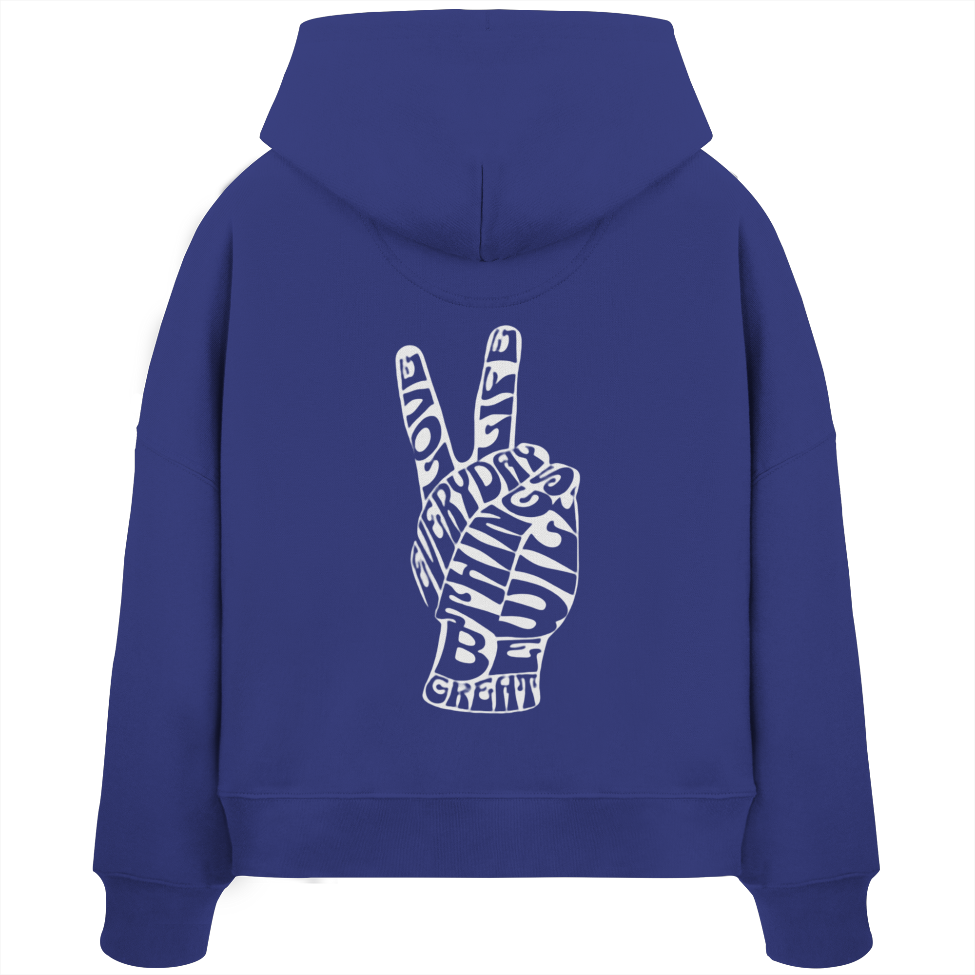 Love Life Everyday Boxcut Hoodie - worker blue - Womens Organic Boxcut Hoodie