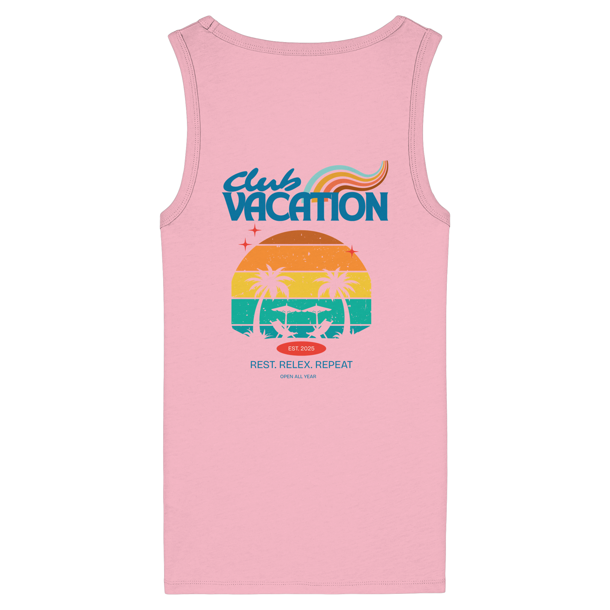 Club Vacation Tank-Top - cotton pink - Womens Organic Fitted Tank Top