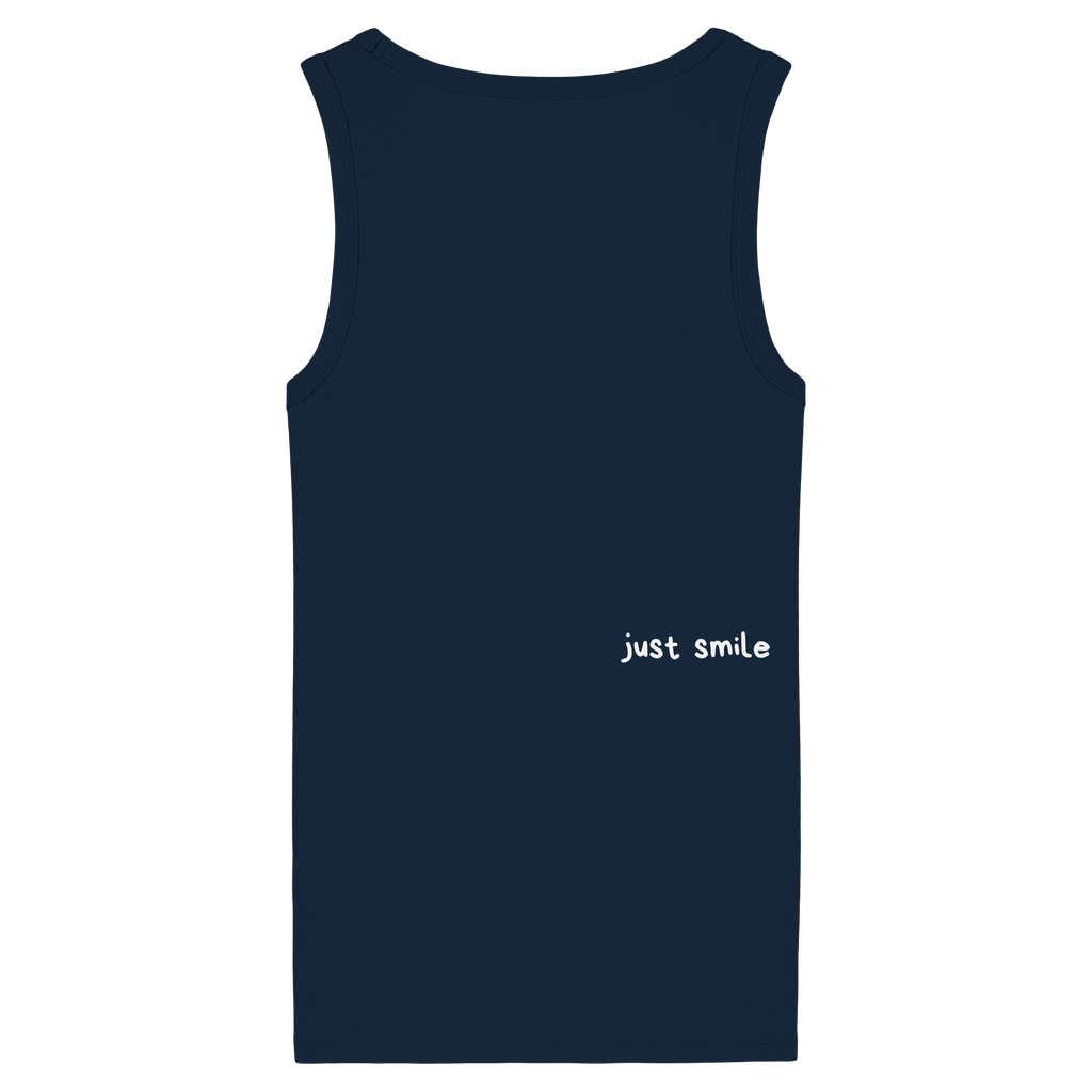 Just Smile Tank Top - navy - Womens Organic Fitted Tank Top