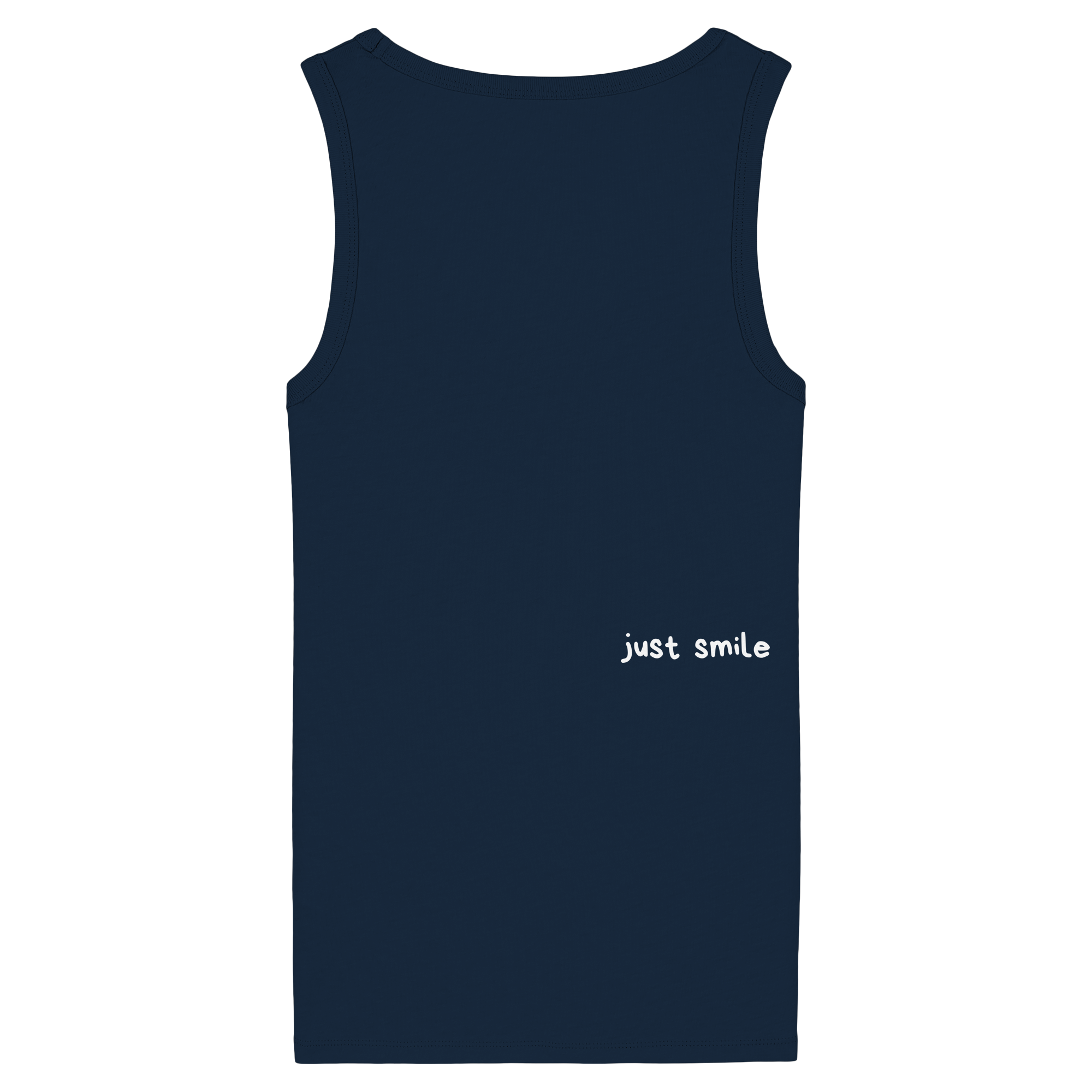 Just Smile Tank Top - navy - Womens Organic Fitted Tank Top