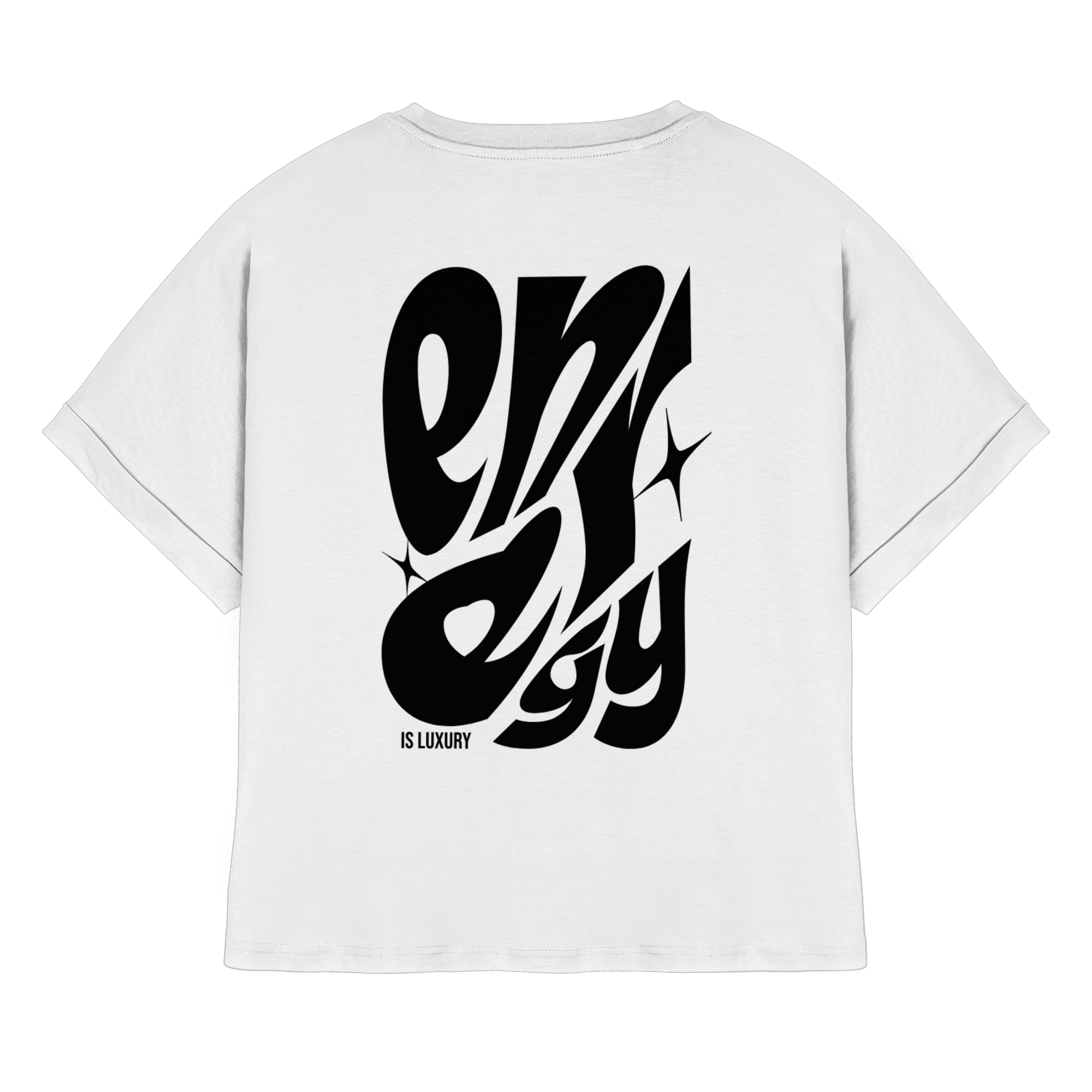 Energy is Luxury T-Shirt - white - Womens Organic Rolled Sleeves T-Shirt