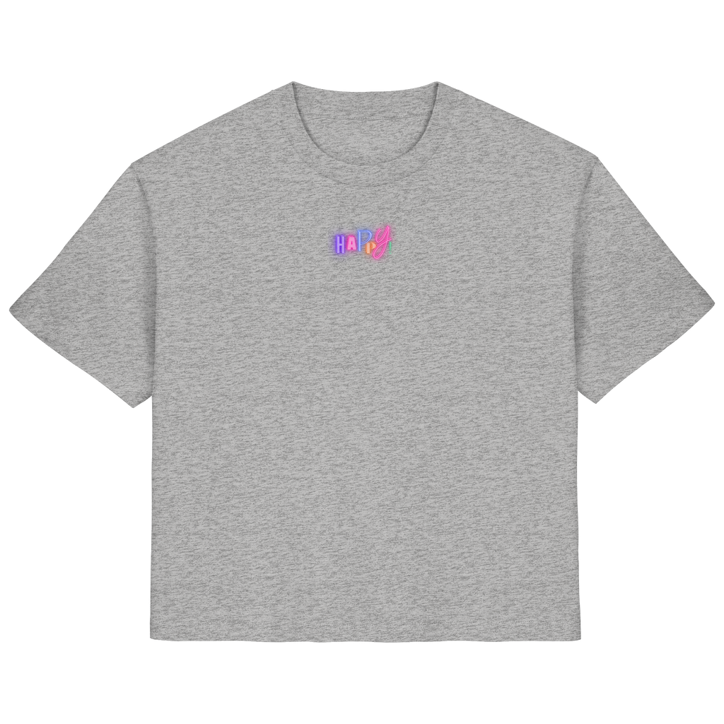 Happy T-Shirt - grey - Ladies Organic Shirt