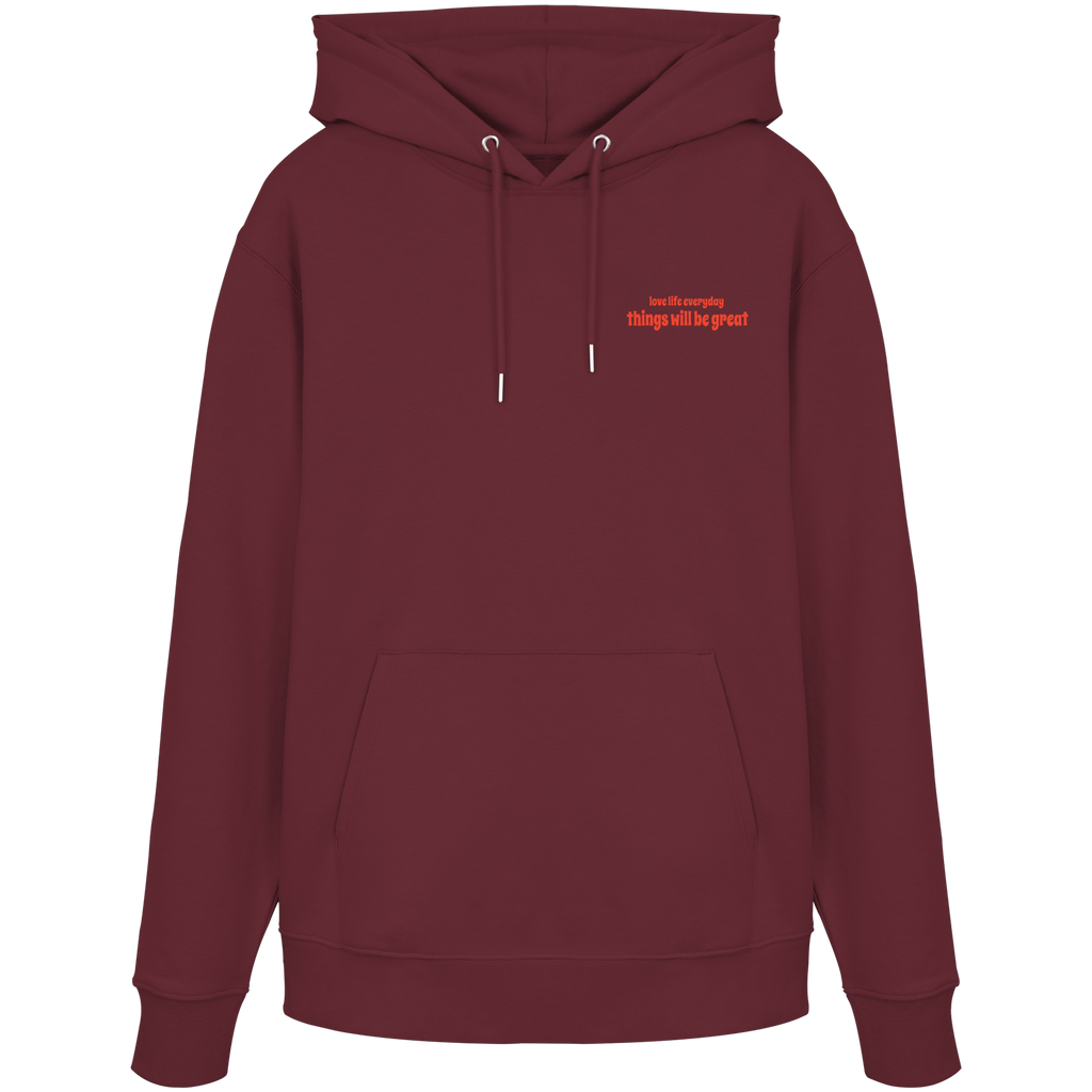 Love Life Everyday Hoodie - bordeaux - Organic Hoodie